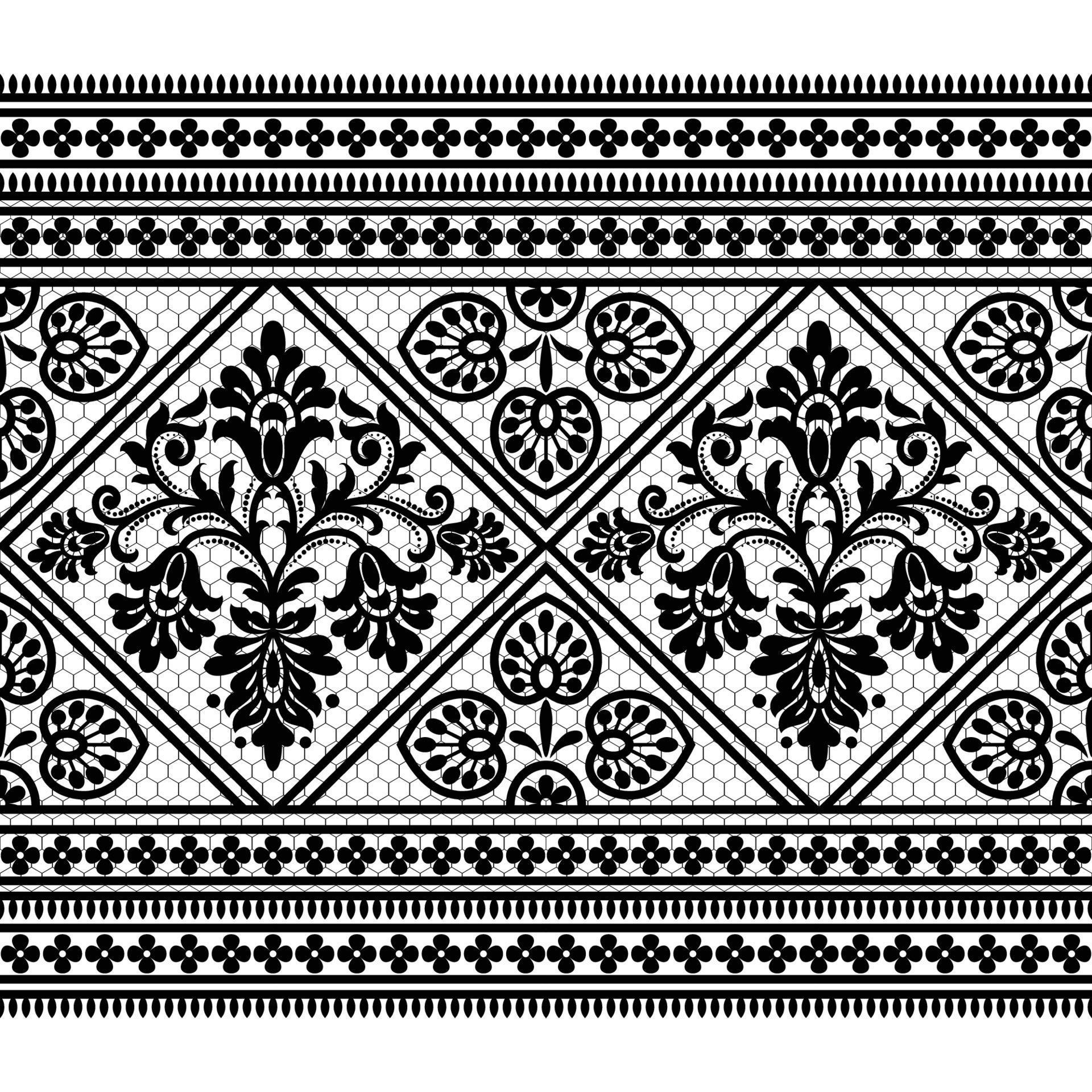 Abstract seamless lace pattern with flowers Stock Free