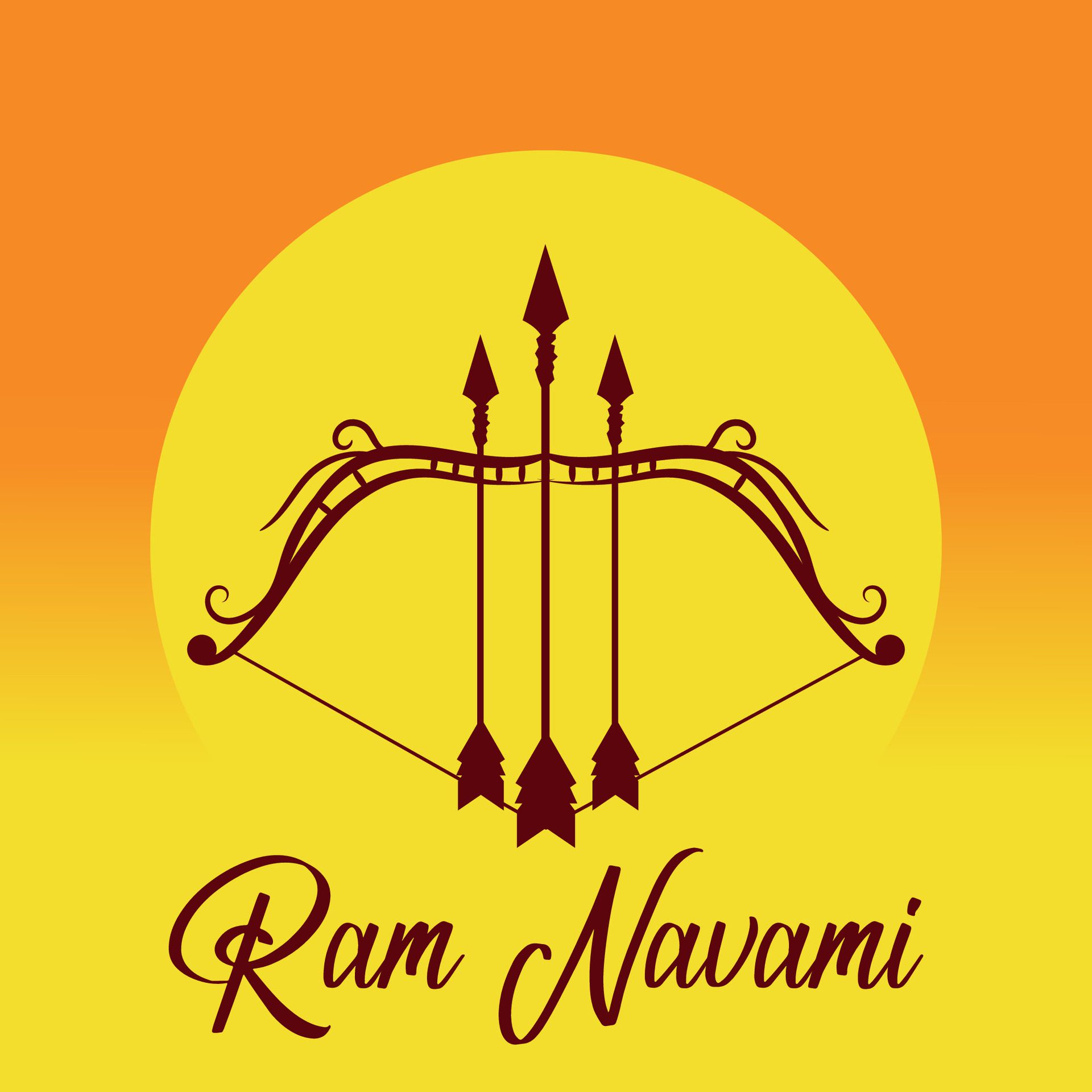 Happy Ram Navami cultural Banner Hindu festival vertical post wishes celebration card Ram Navami celebration background Free Vector