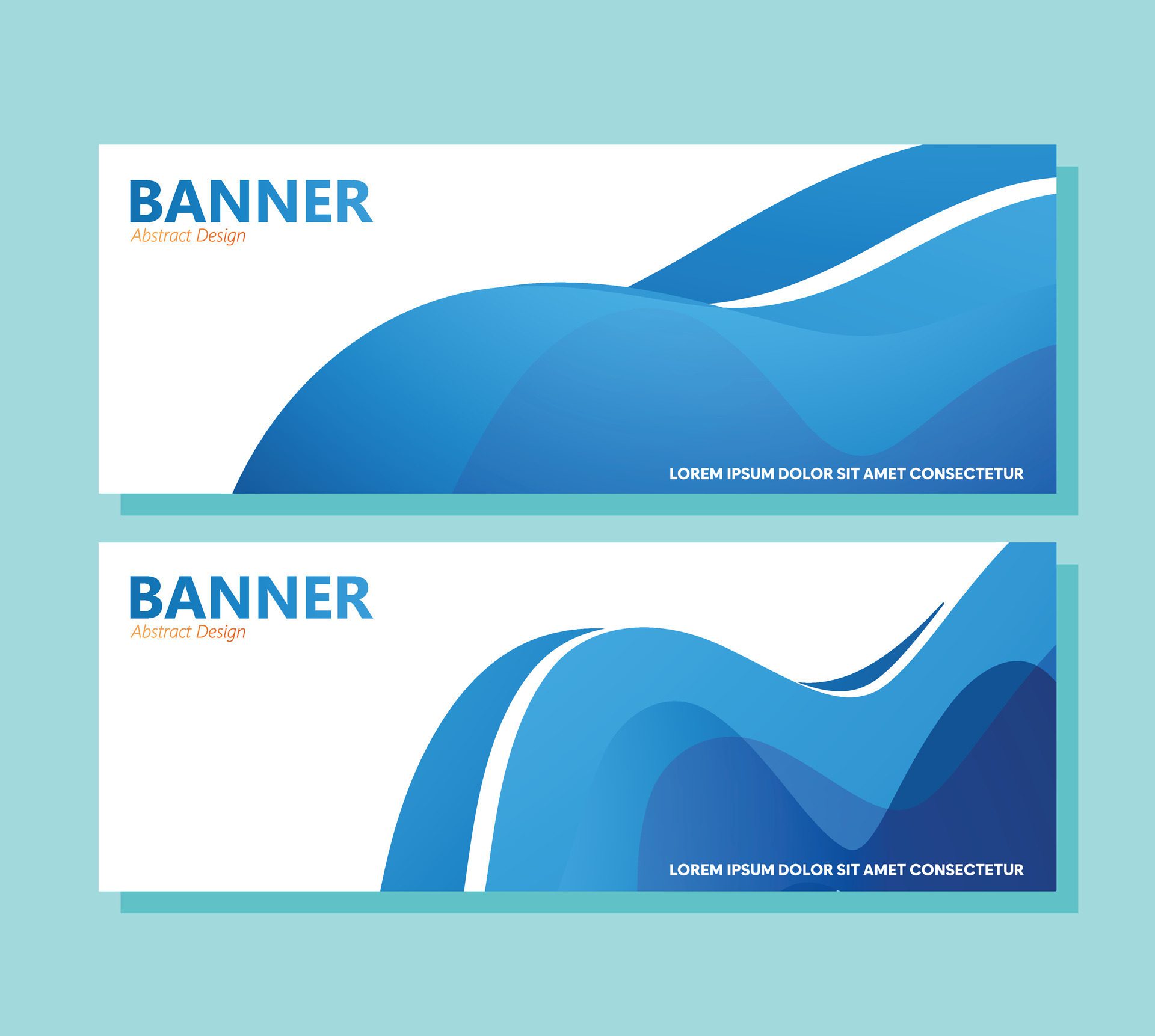 Blue abstract wave banner design Free Vector