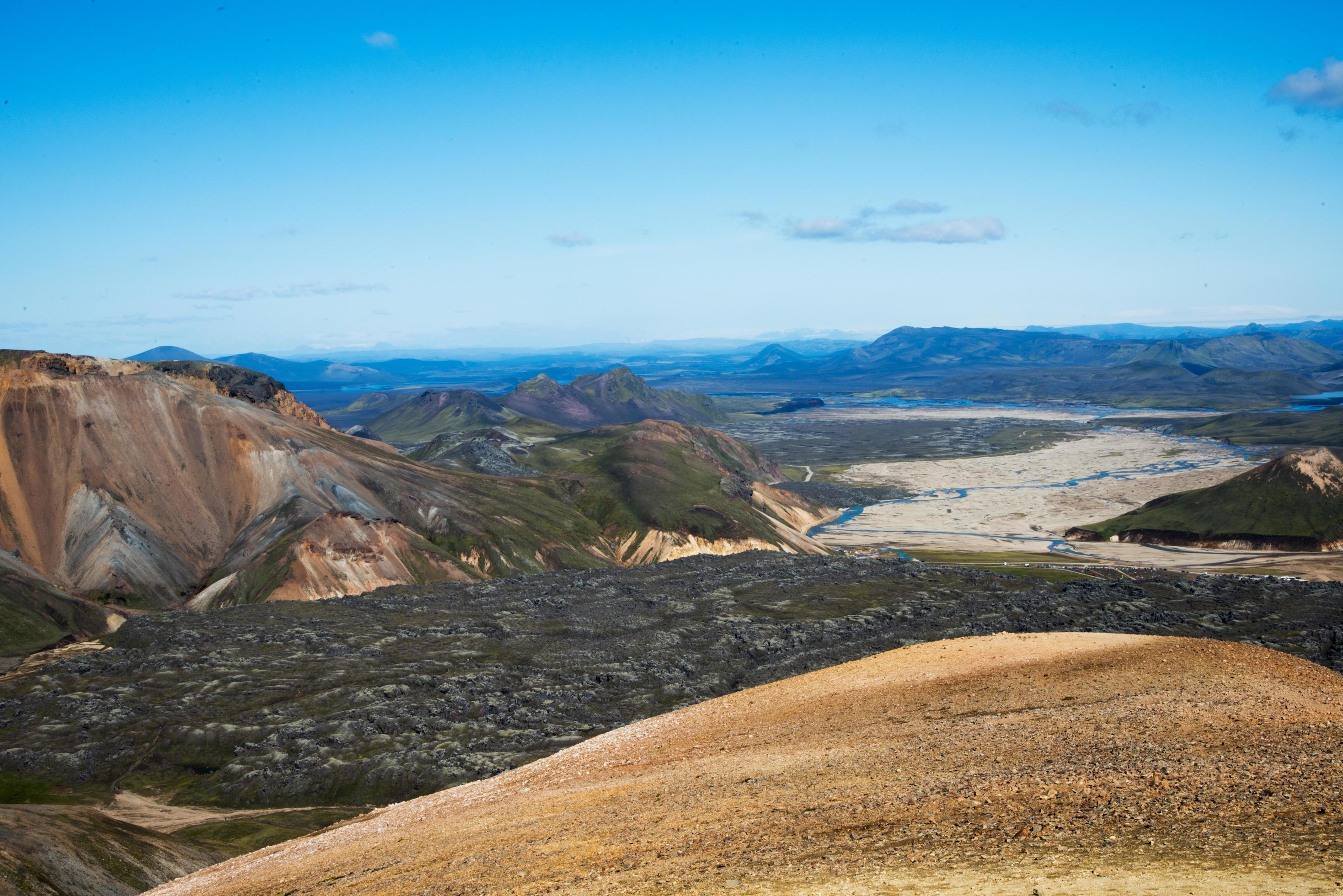 Beautiful view with lava mountains. Laugavegur Stock Free