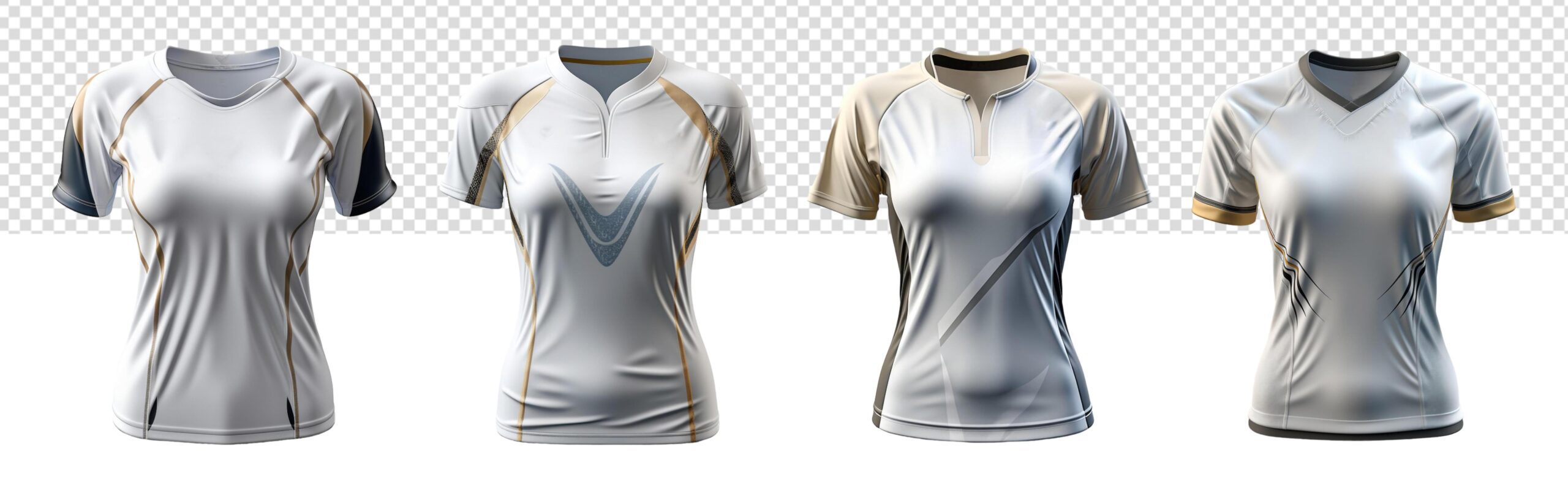 women’s sports t-shirt mockup template set with front view, generated ai Free Photo