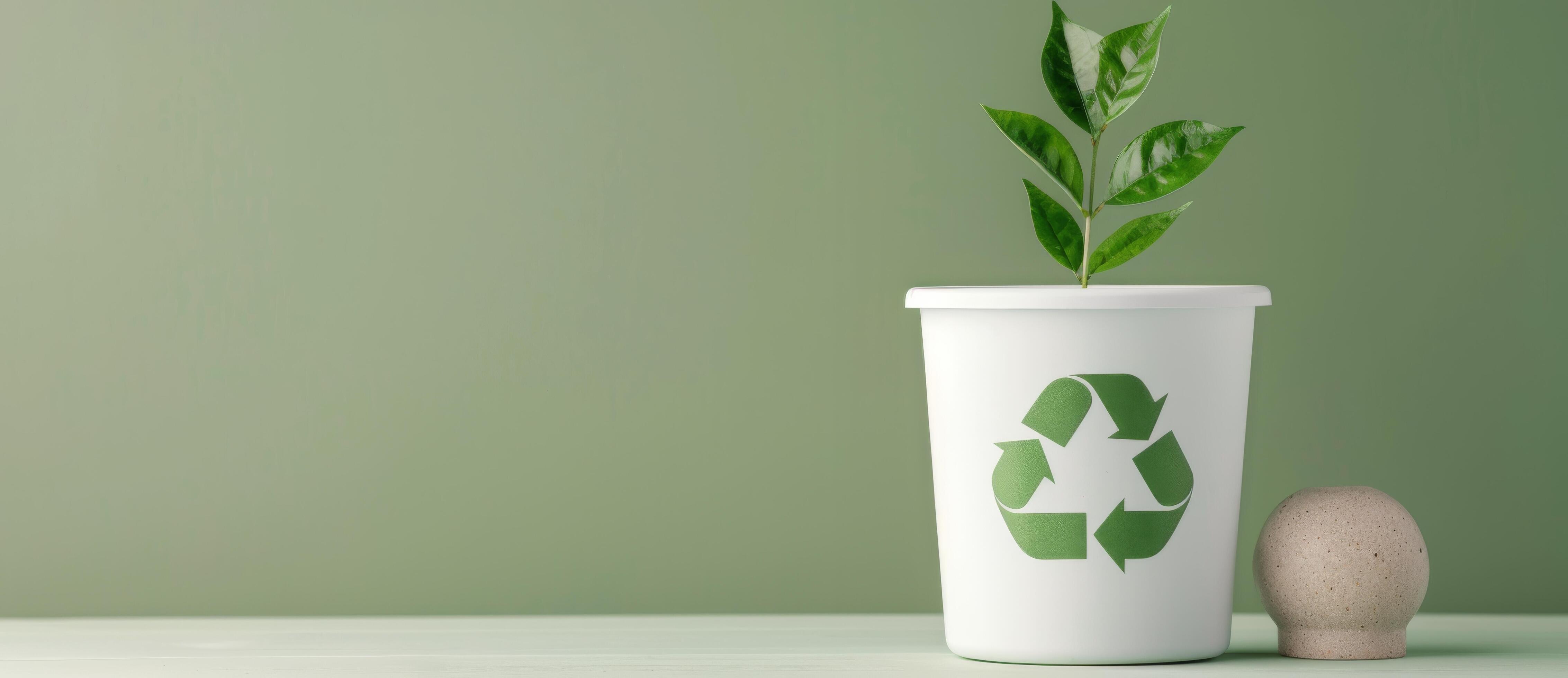 Recycling Symbol Made of Paper on Green Background Stock Free