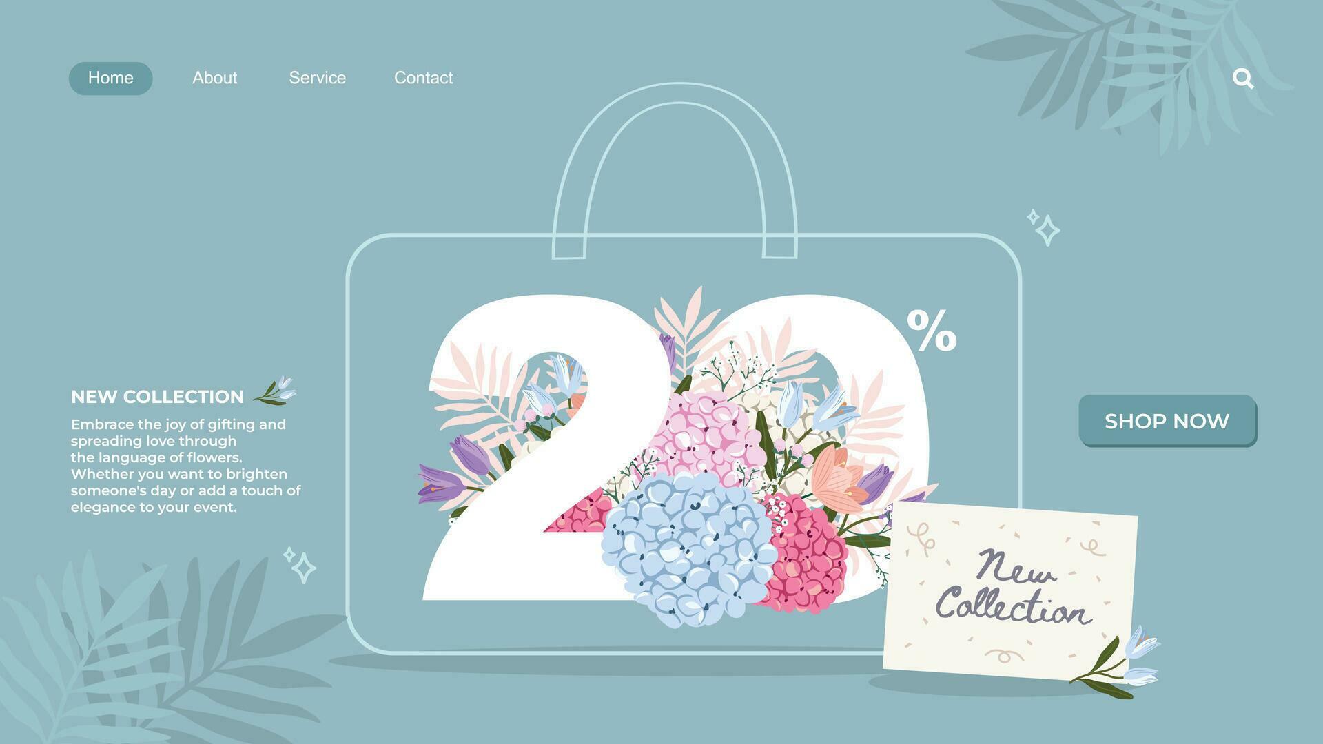 florist sale banner template with beautiful flower Stock Free