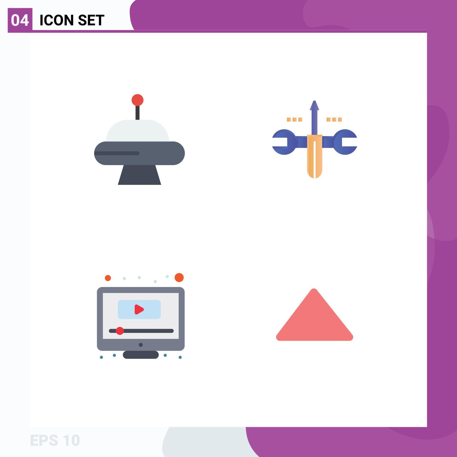 User Interface Pack of 4 Basic Flat Icons of abduction screen cloud toolings arrow Editable Vector Design Elements Stock Free and Free SVG