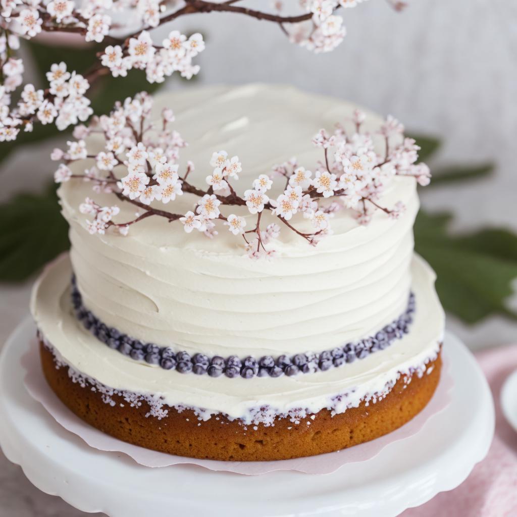 White Cherry blossom cake by @ai_generated