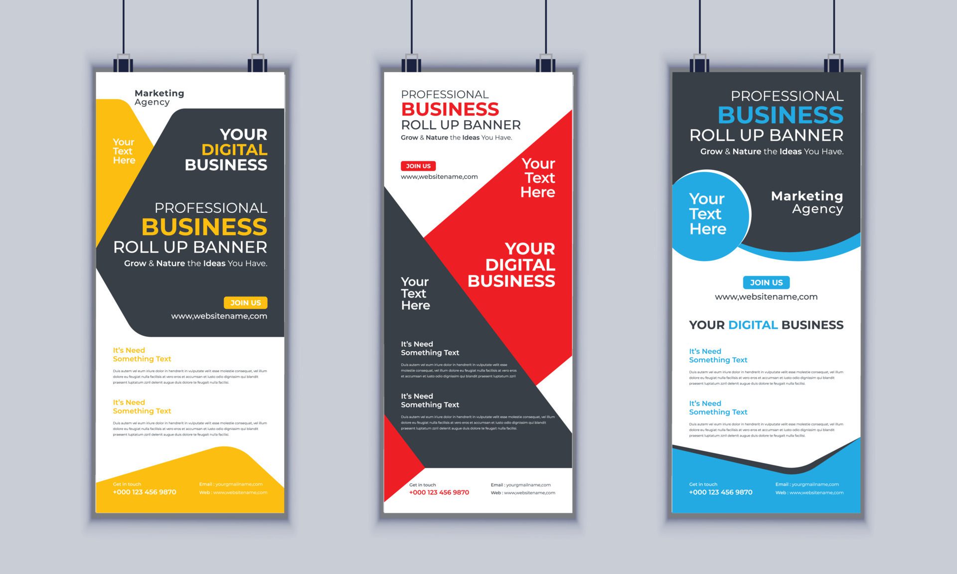 Corporate Business Roll up Banner Design, Multipurpose Roll Up Banner Standee Design, Vector Banner Template, Corporate Identity Print Template Free Vector