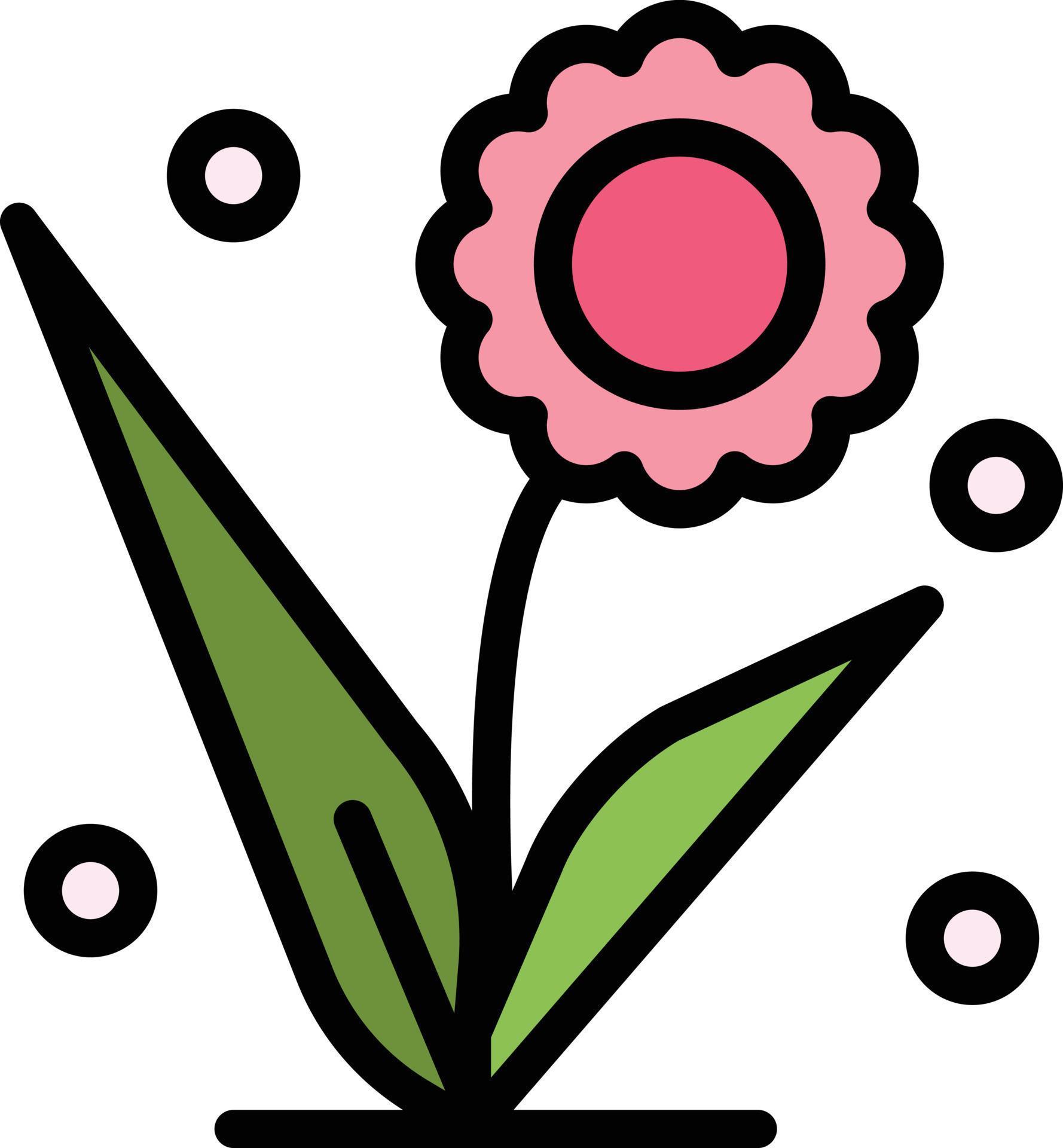 Flora Floral Flower Nature Spring Flat Color Icon Vector icon banner Template Stock Free