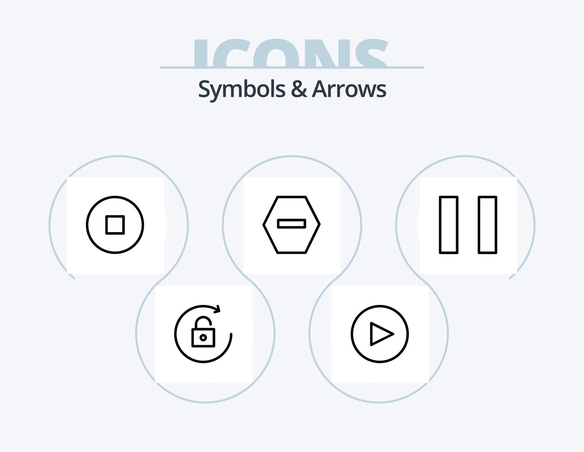 Symbols and Arrows Line Icon Pack 5 Icon Design. . ban. . clockwise Stock Free