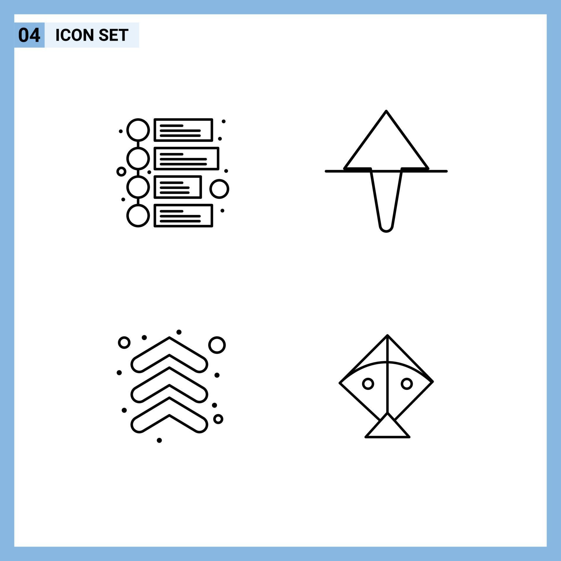 Set of 4 Modern UI Icons Symbols Signs for advertisement direction arrow arrow festival Editable Vector Design Elements Stock Free