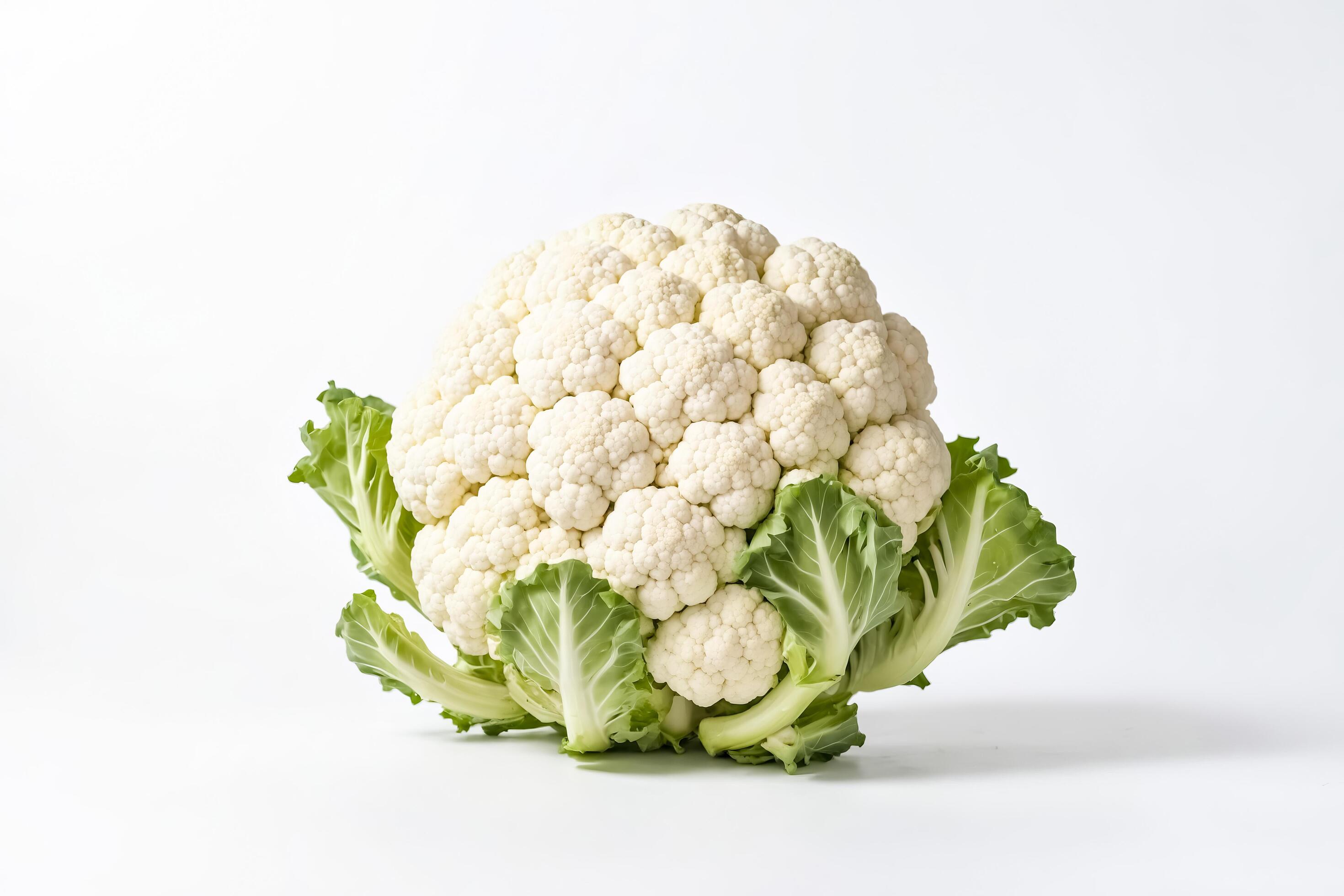 Fresh Cauliflower Isolated on White Background Stock Free