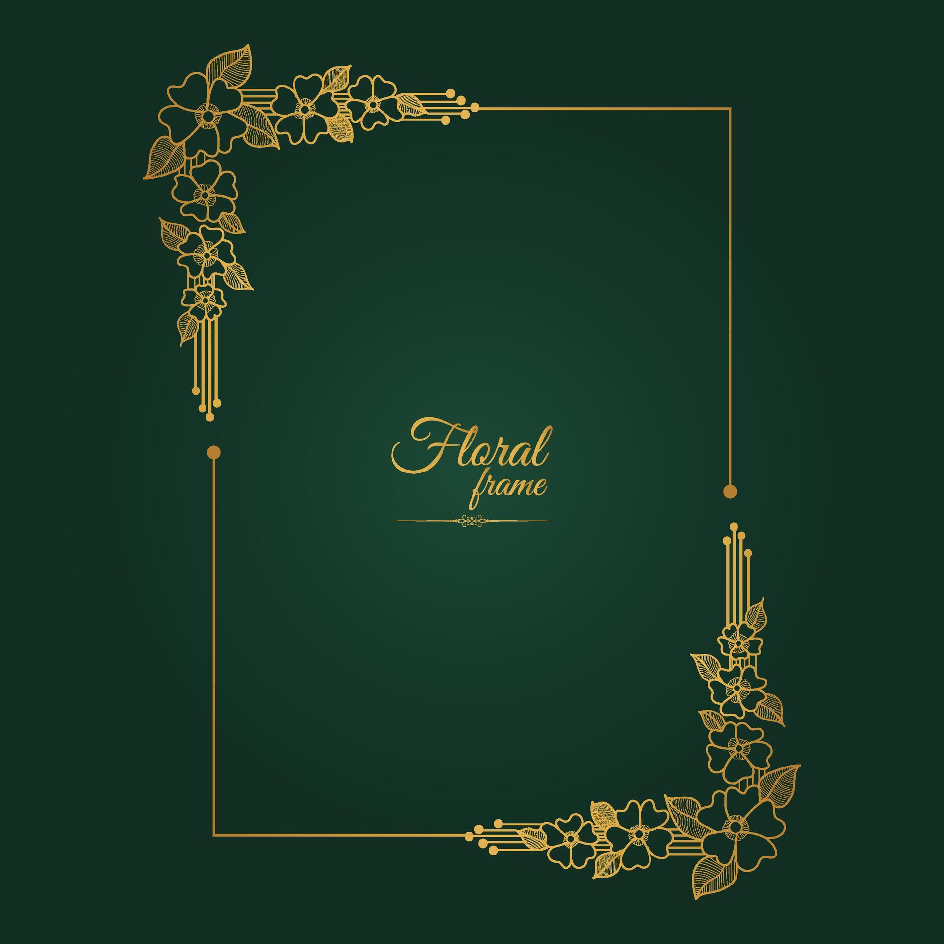 Flower Decorative Gold Frames And Borders Stock Free