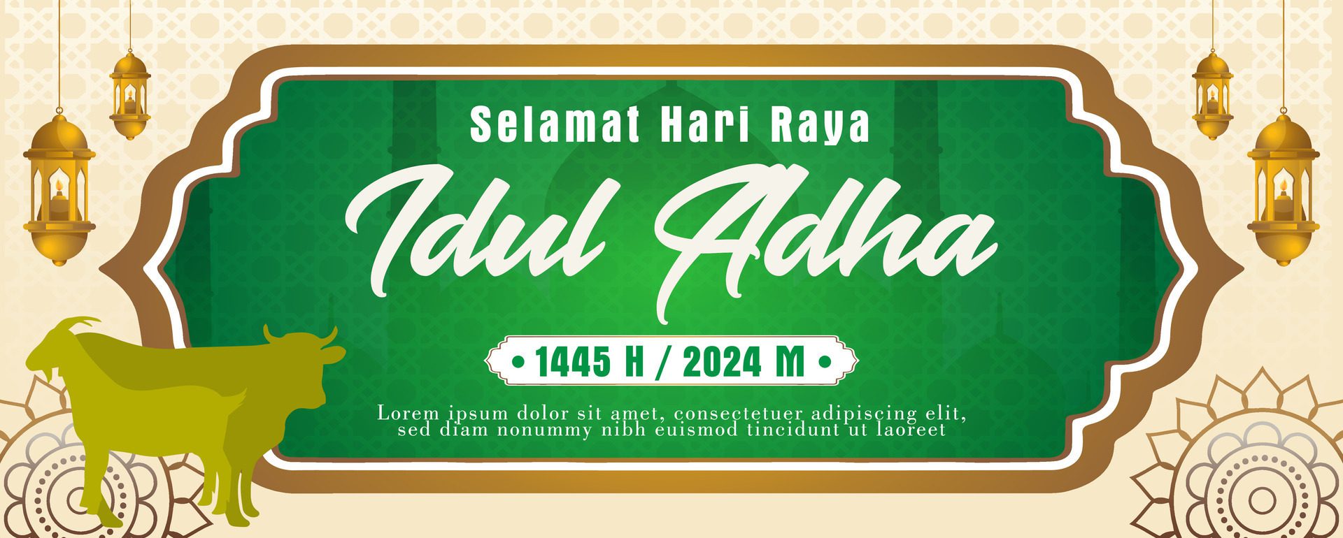 Banner Eid Al Adha Template Free Vector