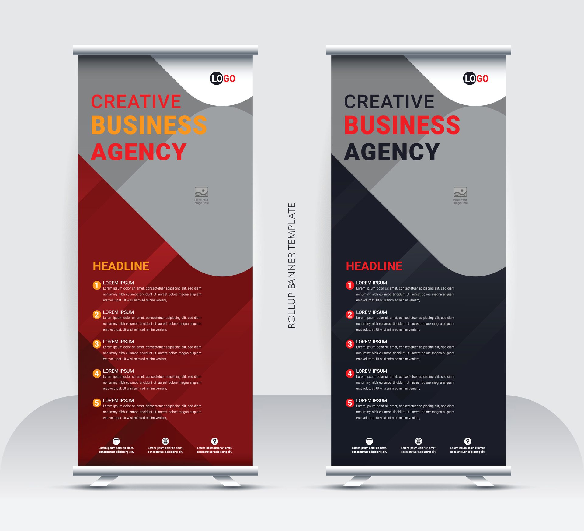 Corporate rollup banner template, advertisement, Free Vector