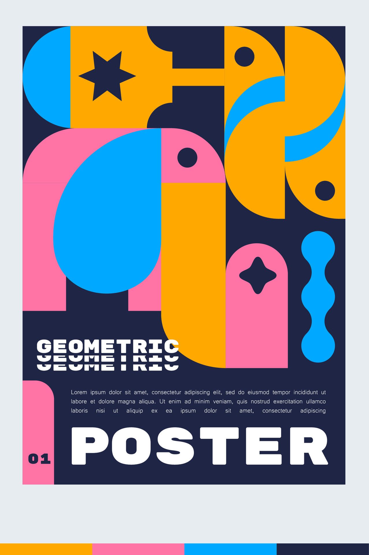 Design template for an A4 poster or banner with a animal geometric. illustration shape. minimalist and Scandinavian design style. Free Vector