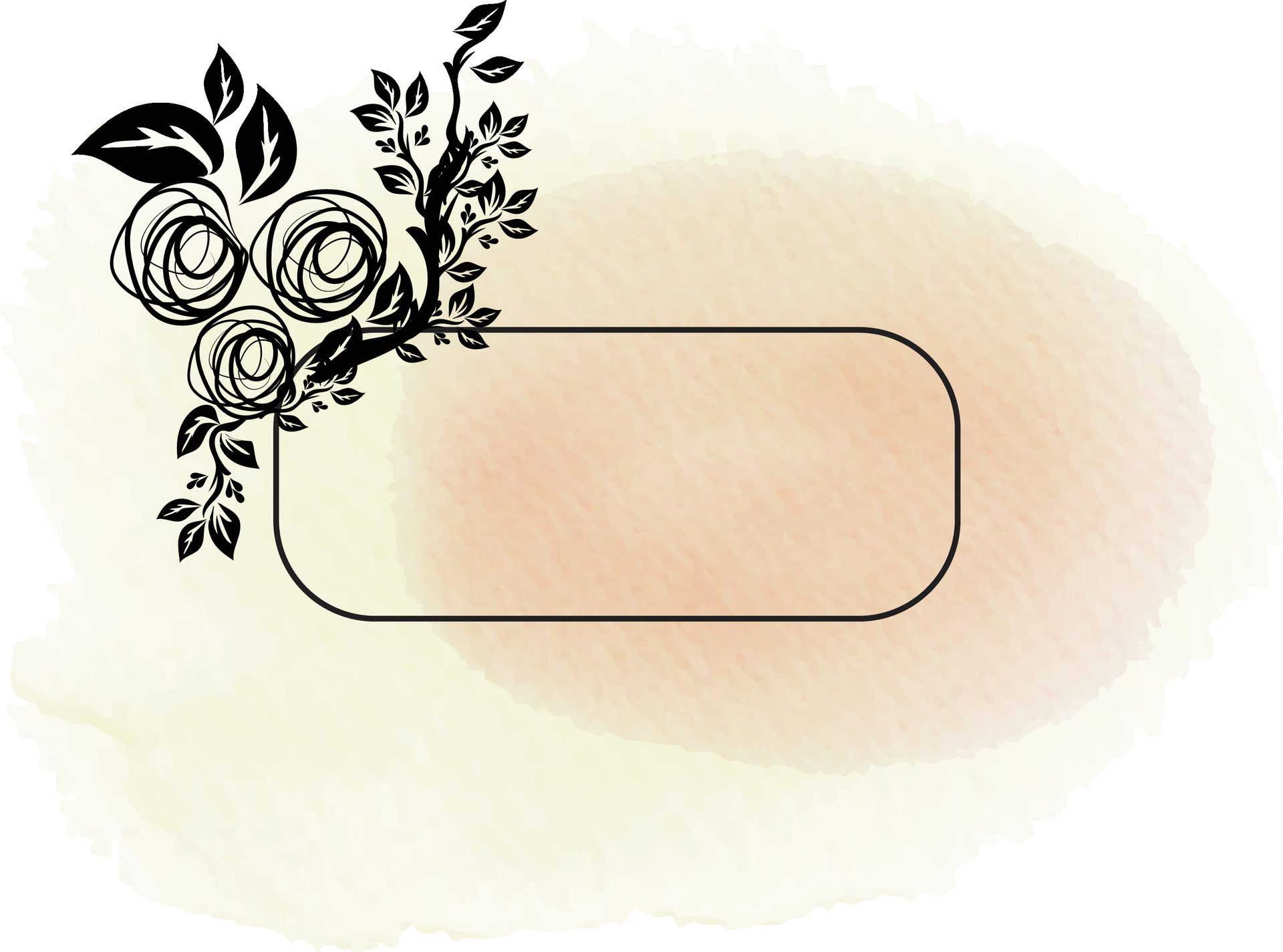 realistic hand drawn flowers with blank banner Free Vector