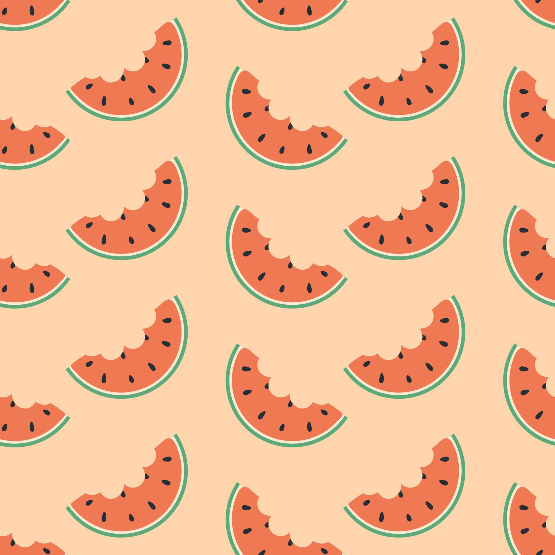 Watermelon Seamless Pattern, watermelon slice Free Vector