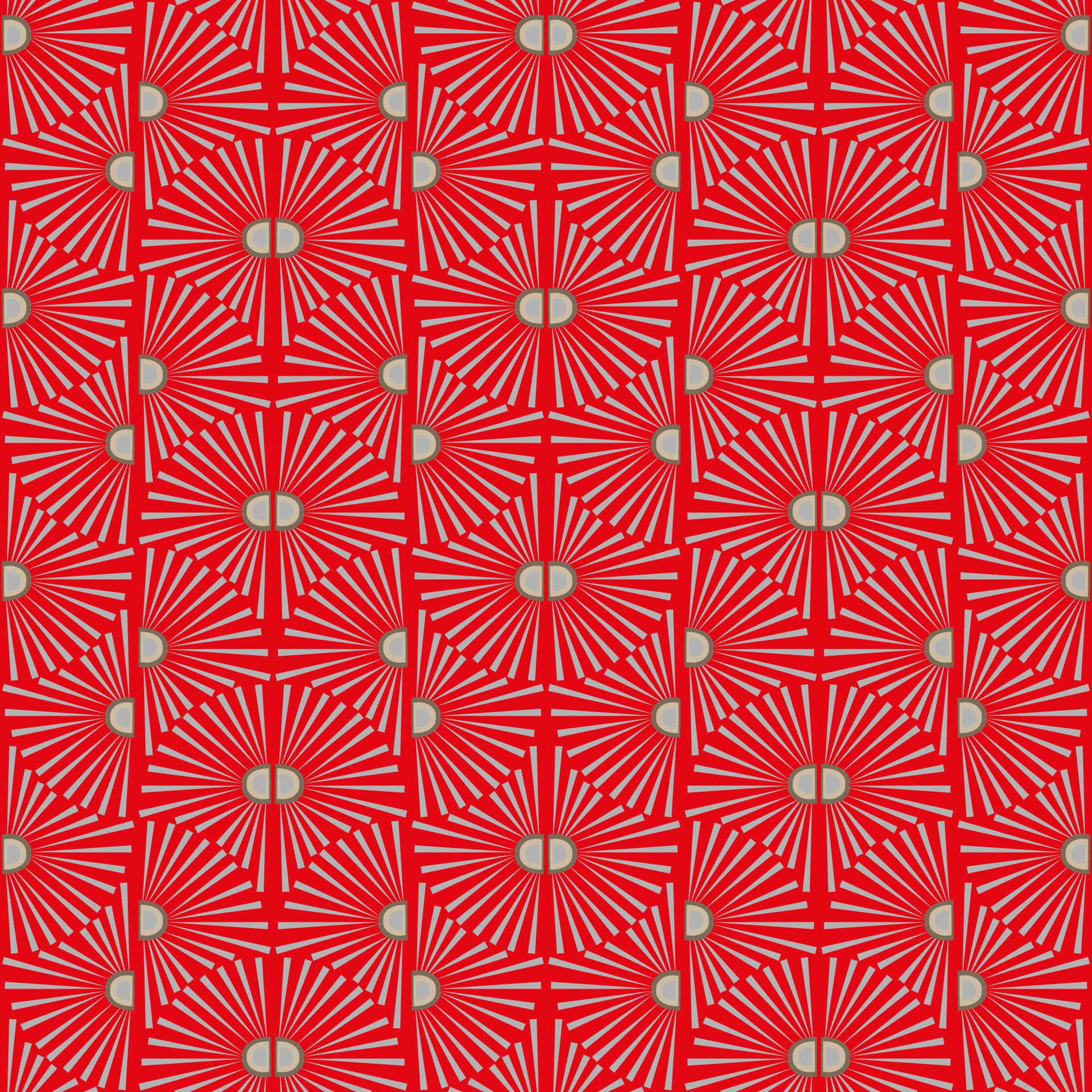 Seamless pattern with daisies or suns in art deco style Free Vector