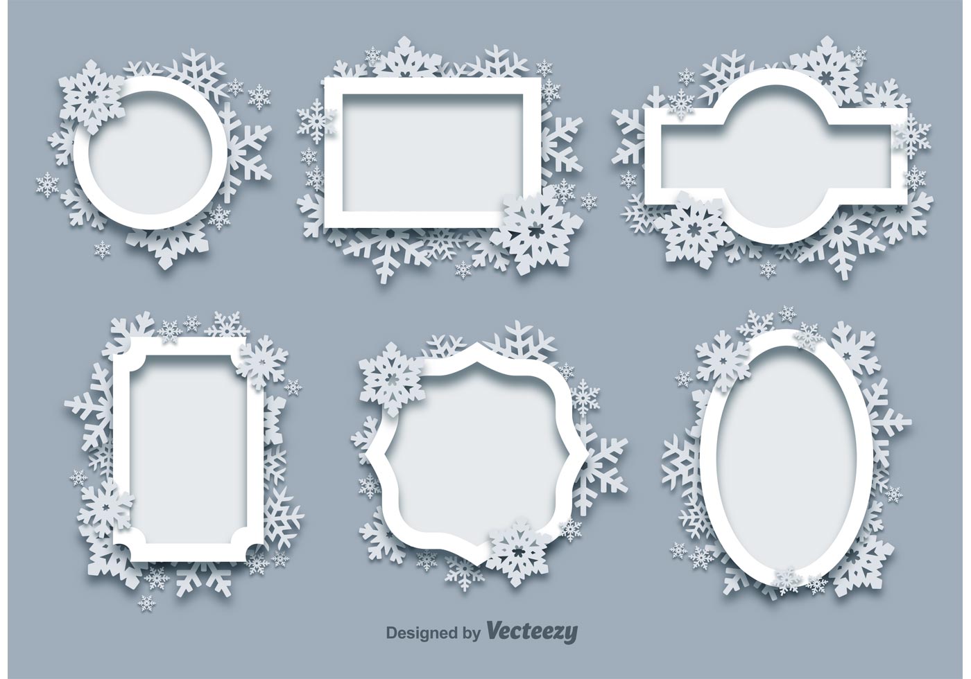 Winter Snow Frames Free Vector