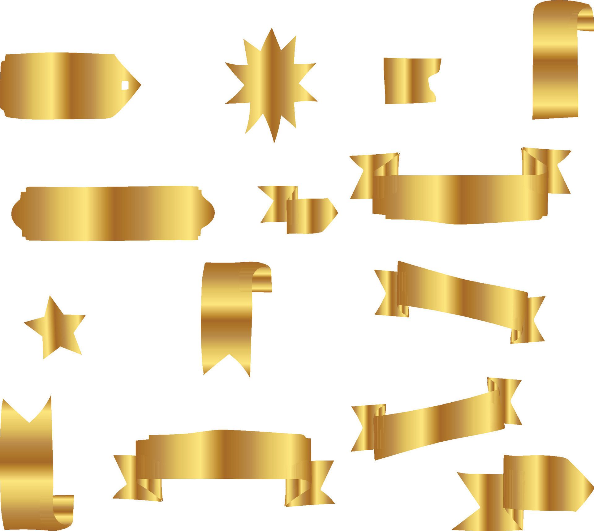 gold ribbon band element banner background Free Vector