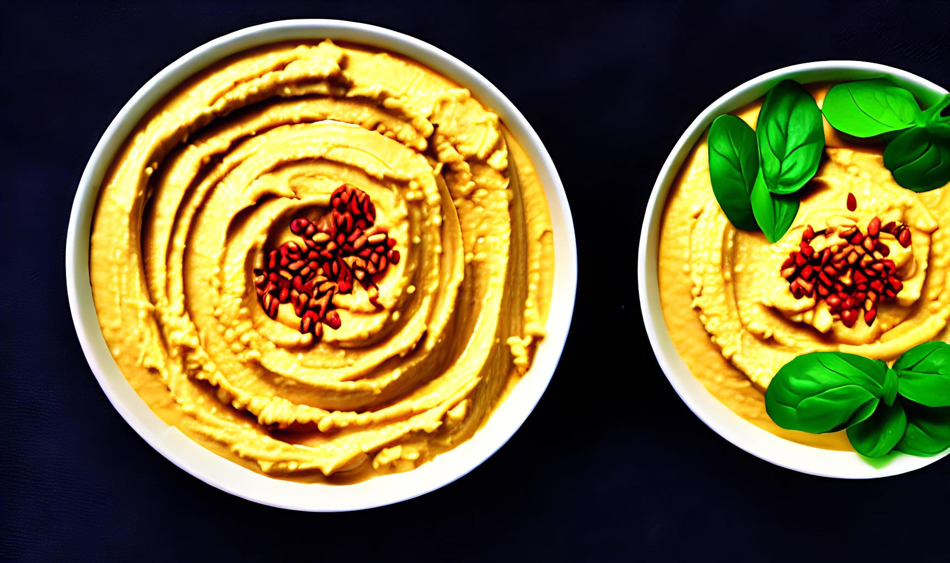 Healthy food. Traditional freshly made organic hummus. Stock Free