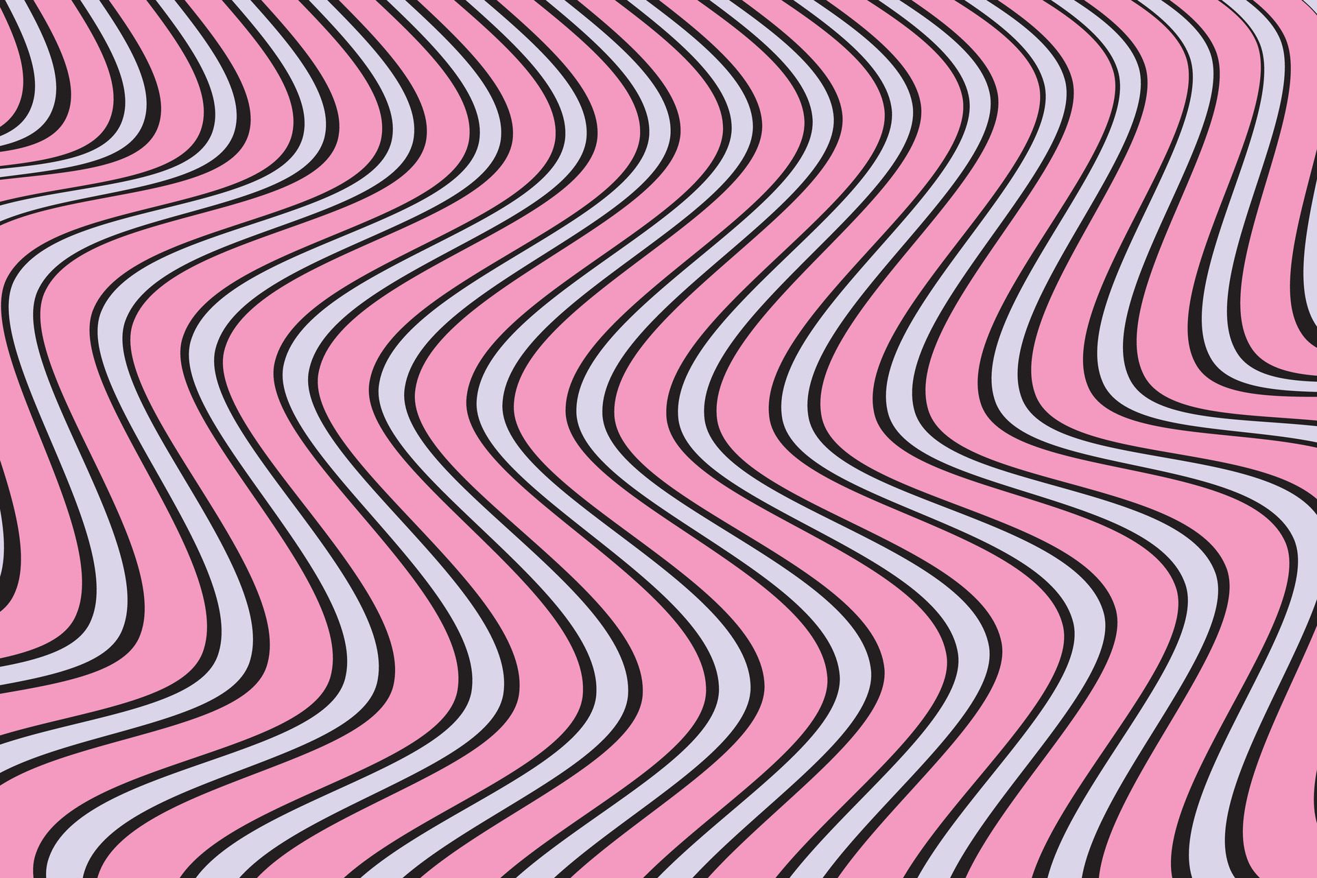 simple abstract baby pink and lite sky color geometric line wavy pattern on black color background Free Vector