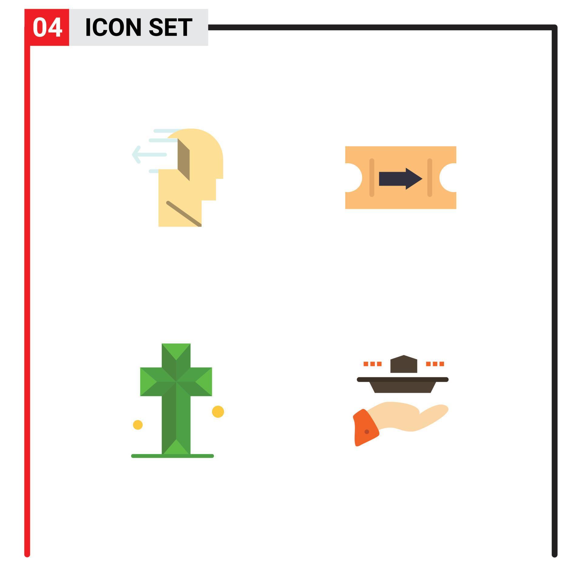 4 Universal Flat Icons Set for Web and Mobile Applications door church out arrow parish Editable Vector Design Elements Stock Free