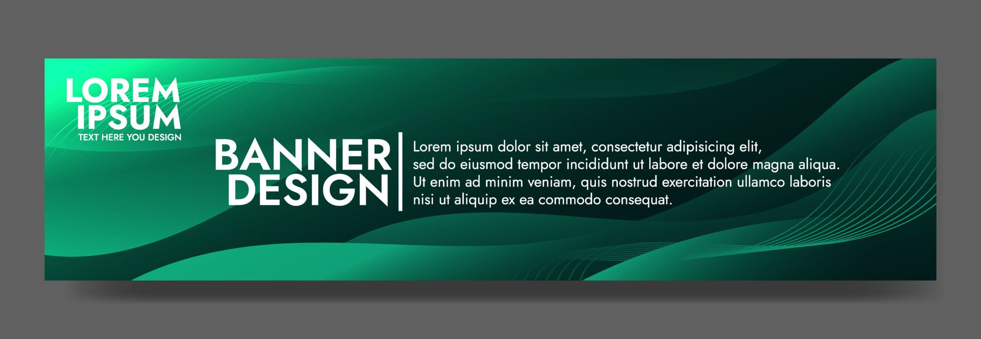 Abstract Green Fluid Wave Banner Template Free Vector