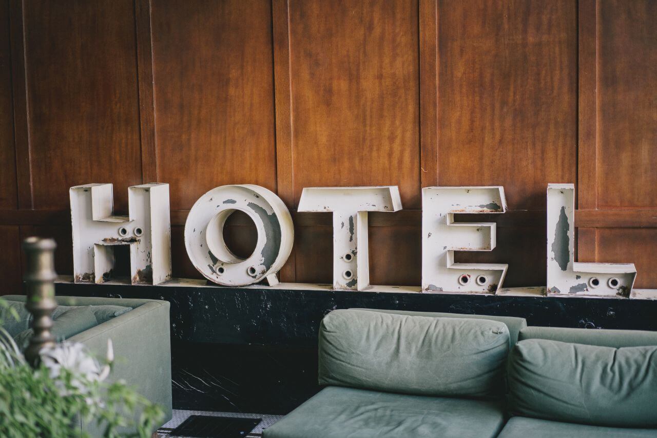 Old Hotel White Sign Stock Free