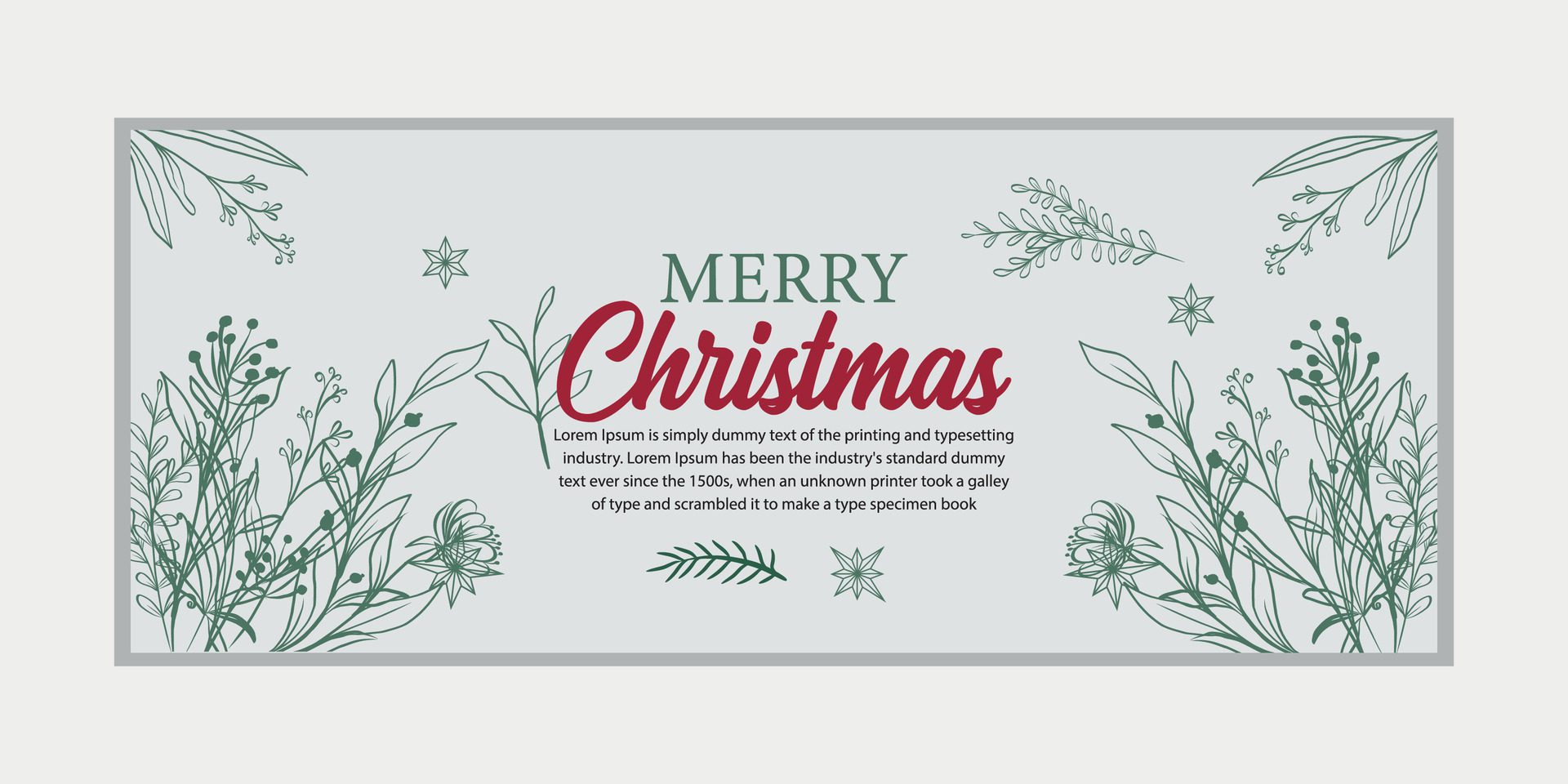 merry christmas banner set and happy new year banner, social media cover and web banner,Merry Christmas design for greeting card, Free Vector