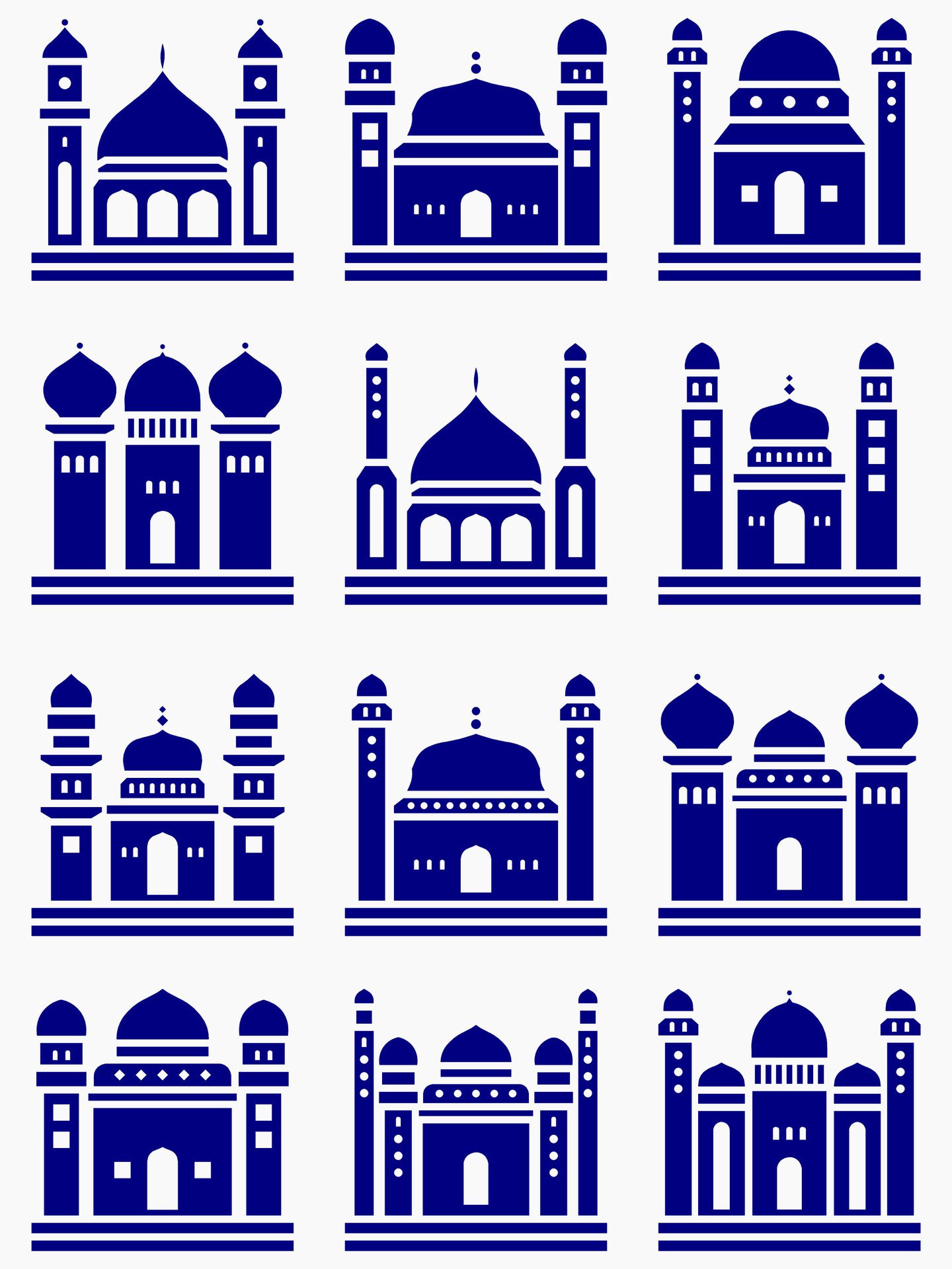 Mosque muslim pattern for decoration, background, panel, and cnc cutting Free Vector