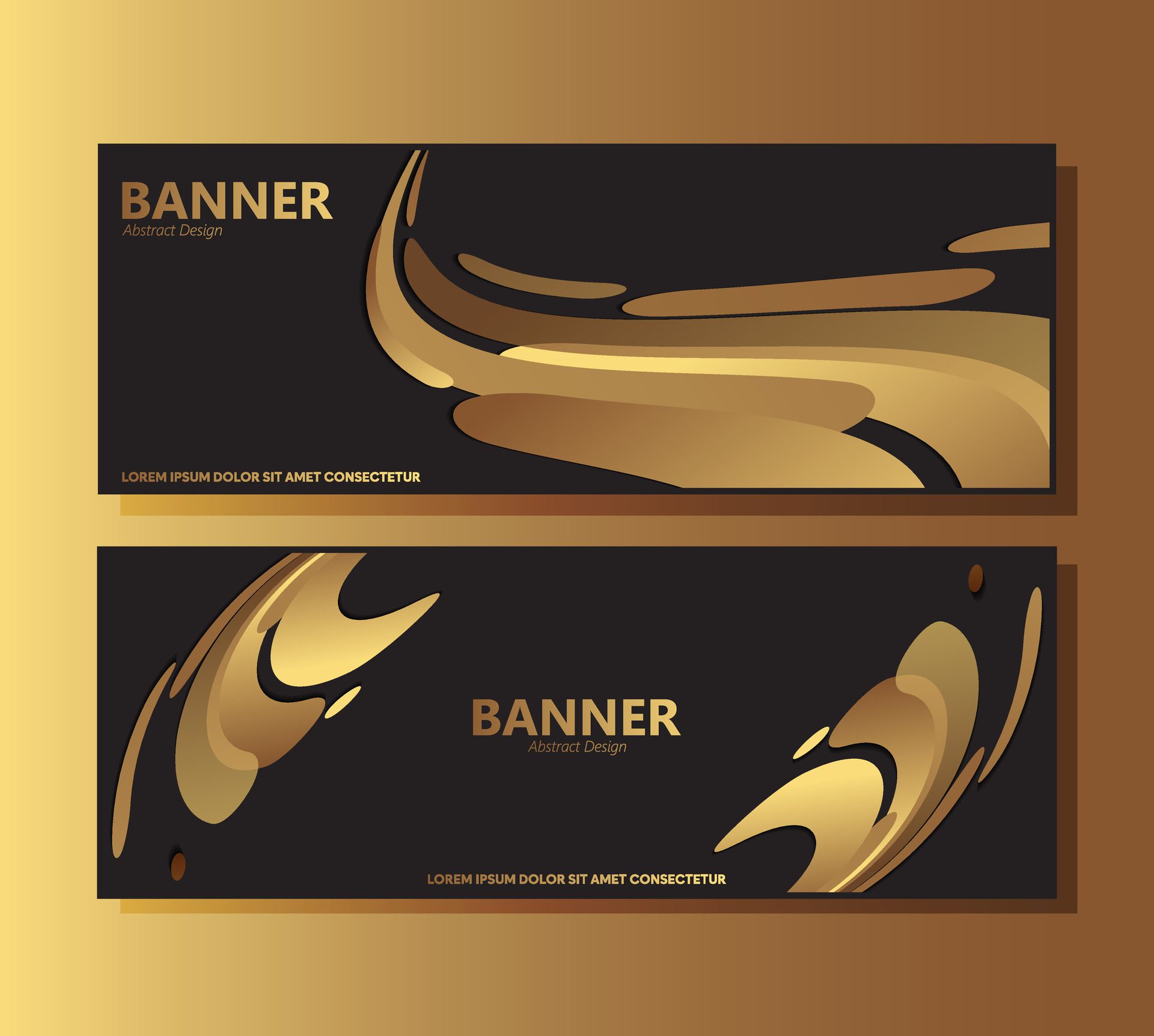 Luxury black abstract wave banner design Free Vector