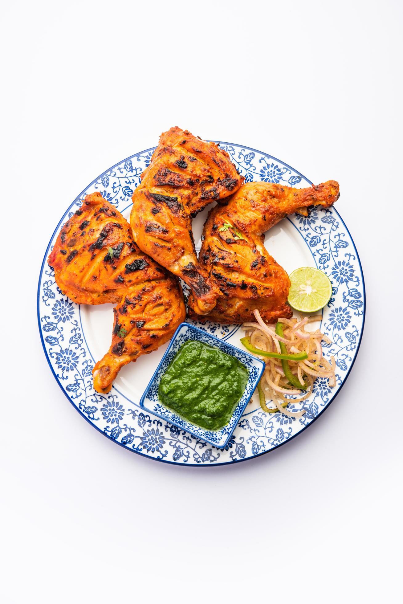 Tandoori Chicken is an Indian non vegetarian spicy food Stock Free