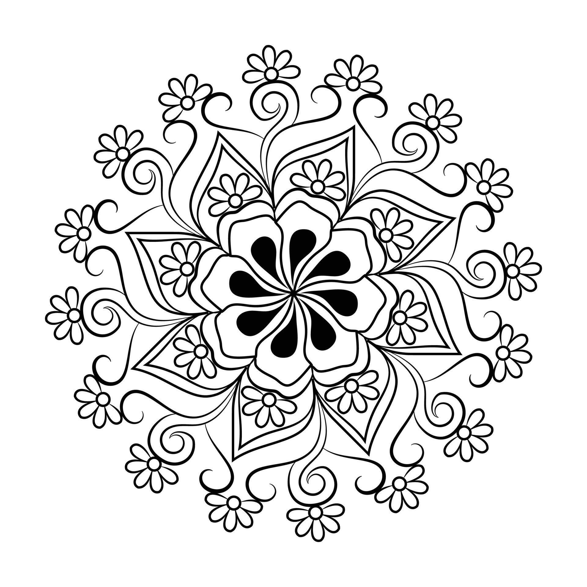 Easy circle mandala unique flower floral vector eps mandala patterns for free download Stock Free