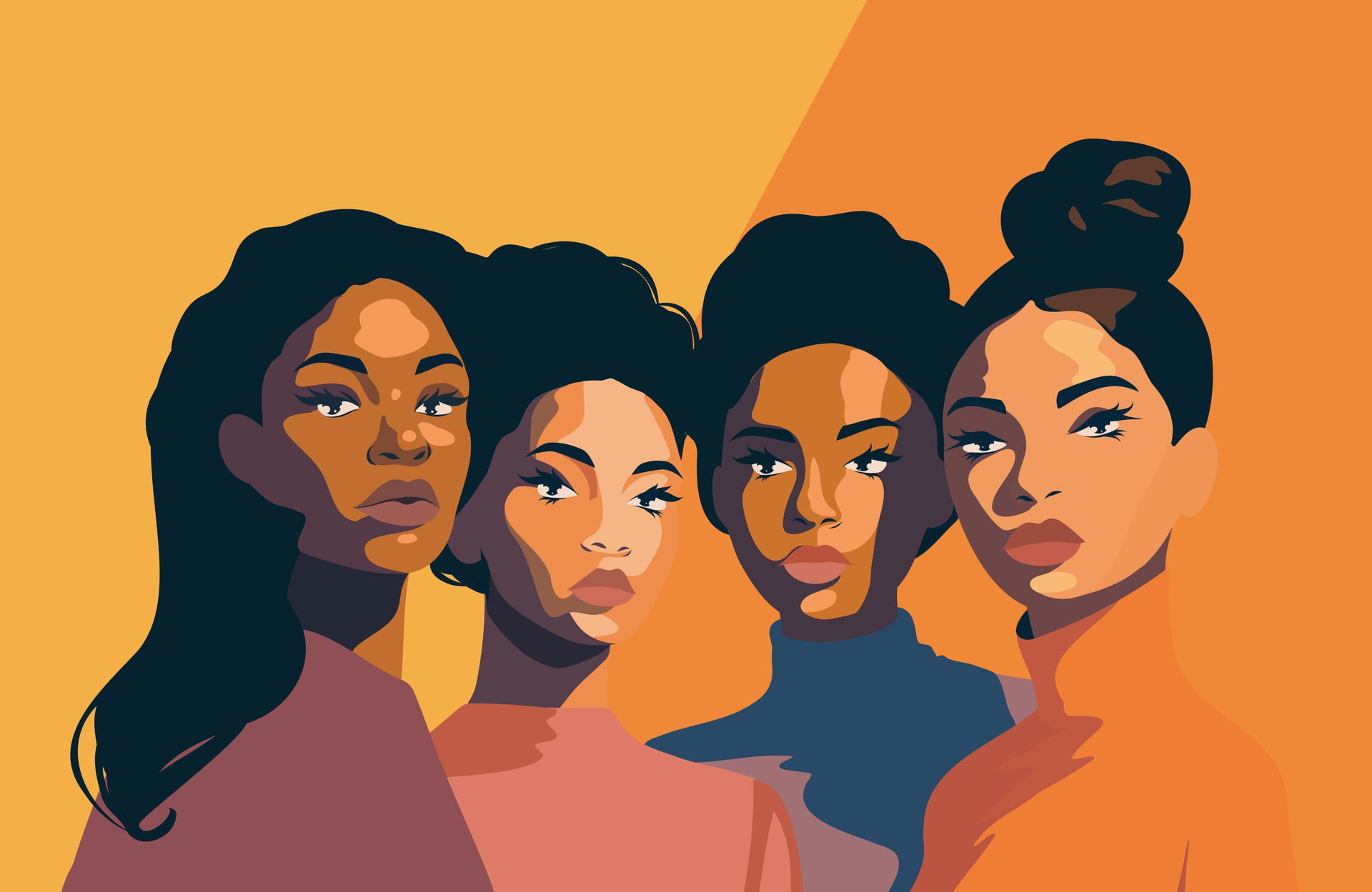 
									banner with place for text March 8 Women’s Day, different women stand together. concept movement for gender equality and women’s empowerment Free Vector