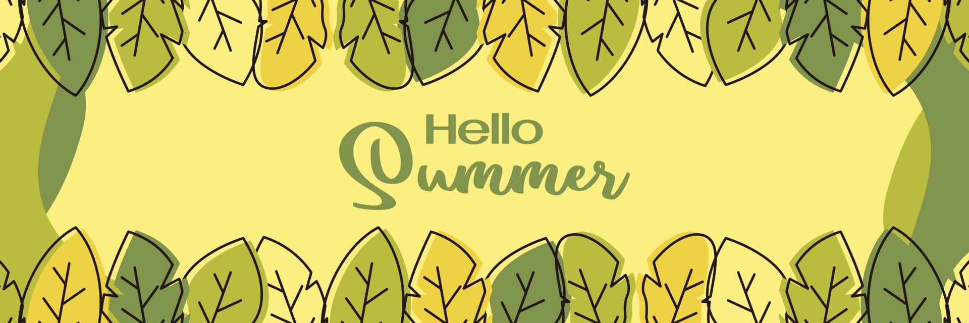 summer background, trendy design with leaf ornament. Template for banner, web, greeting card, presentation. Free Vector