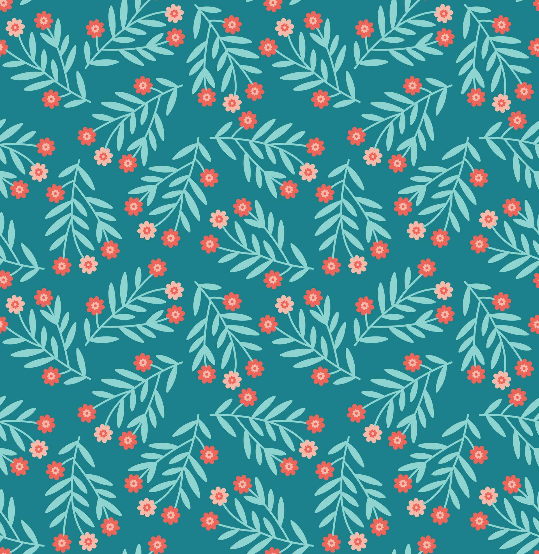 Minimal nostalgic retro flower seamless pattern Stock Free