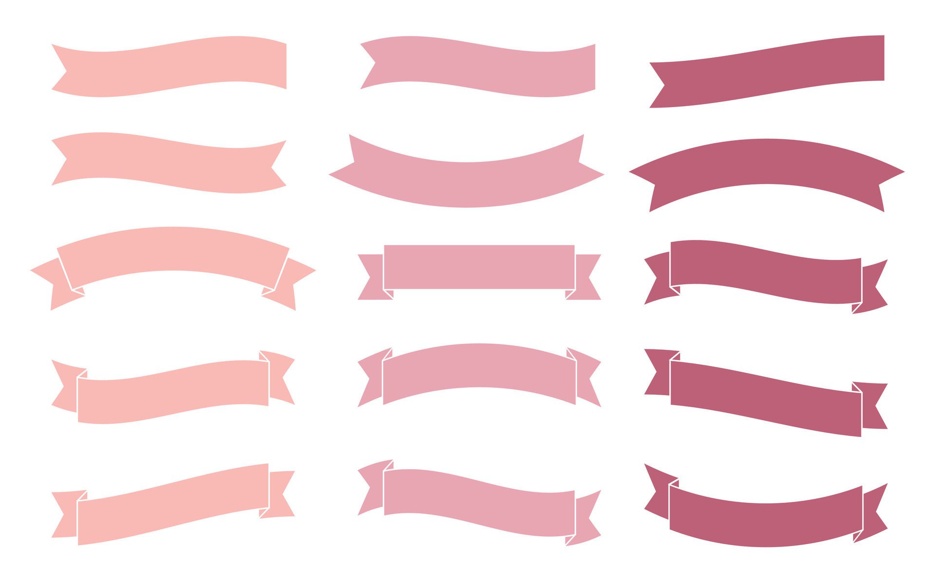 Set of modern simple banner ribbons. Decorative flag, tape for text, price tag, sale label, printable, planner, scrapbook, stickers, weekly days label. Free Vector