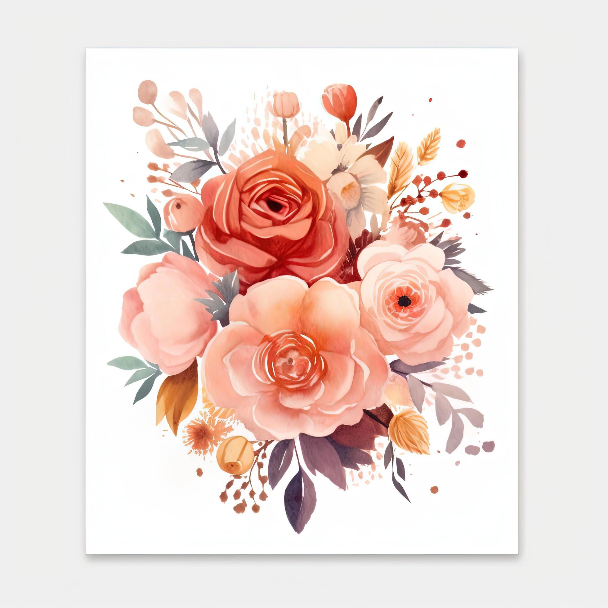 Watercolor flower bouquet. Illustration Stock Free