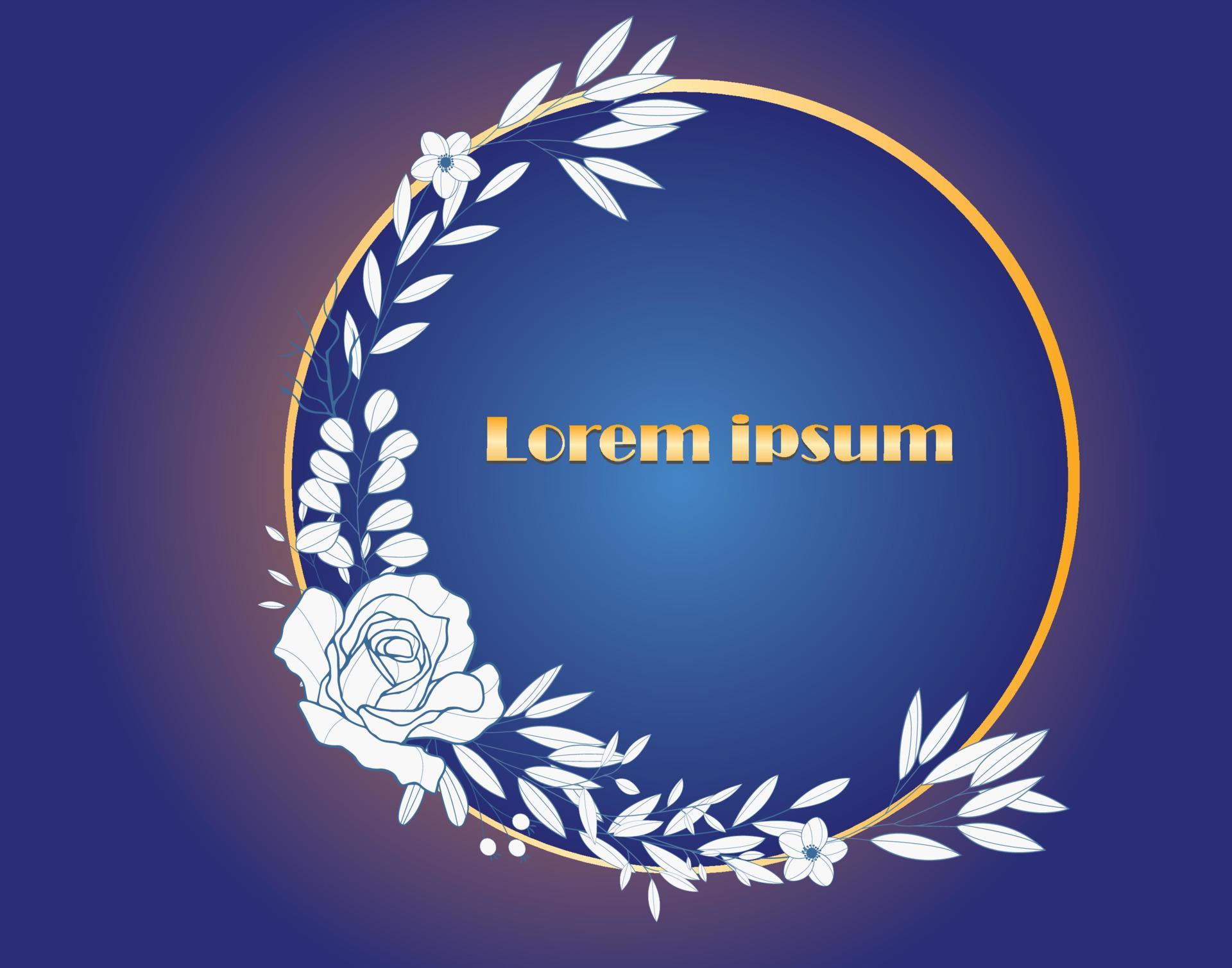 Simple flower decorative round frame hand drawn vector Stock Free and Free SVG