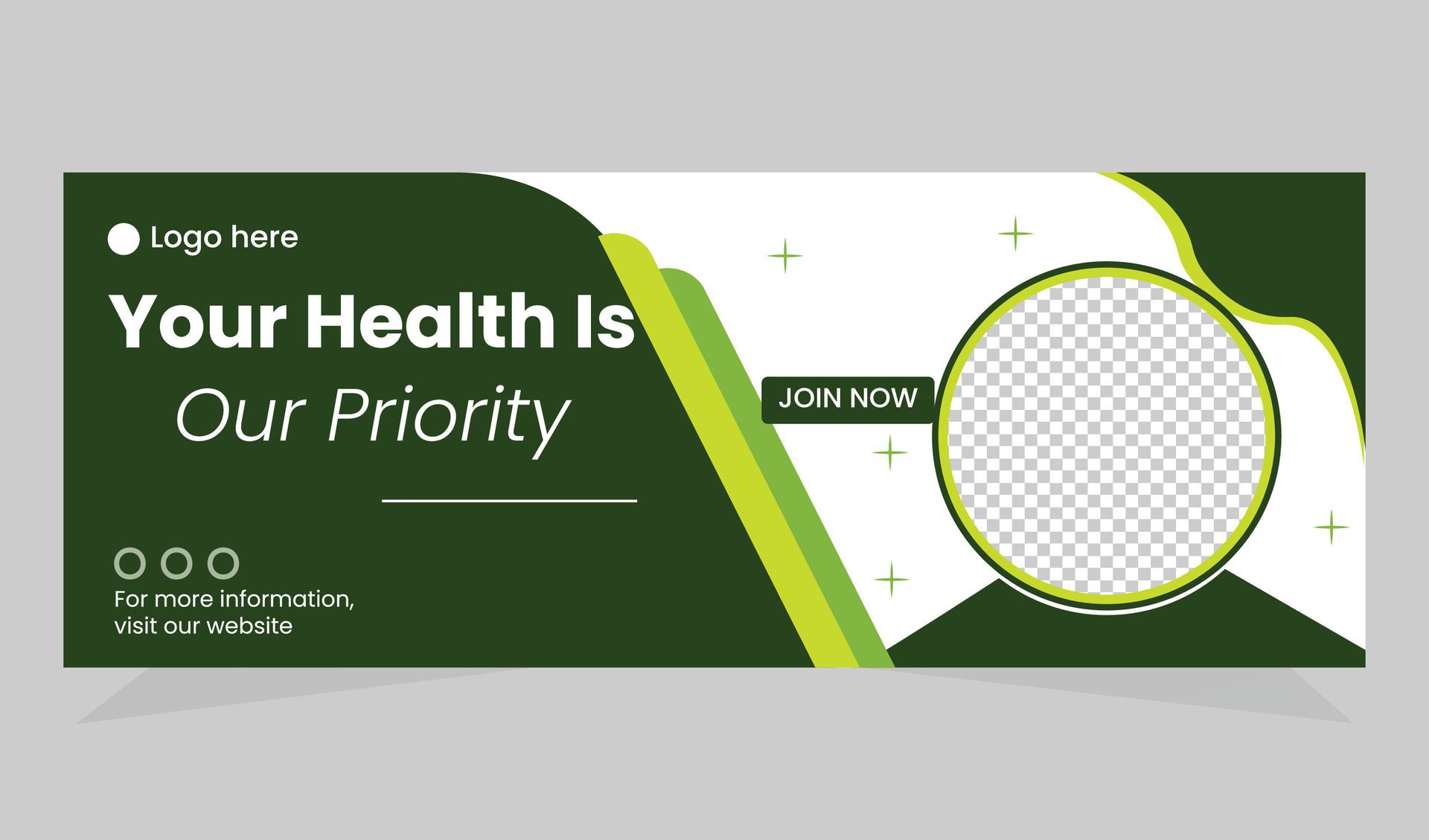 Health care web banner template Free Vector