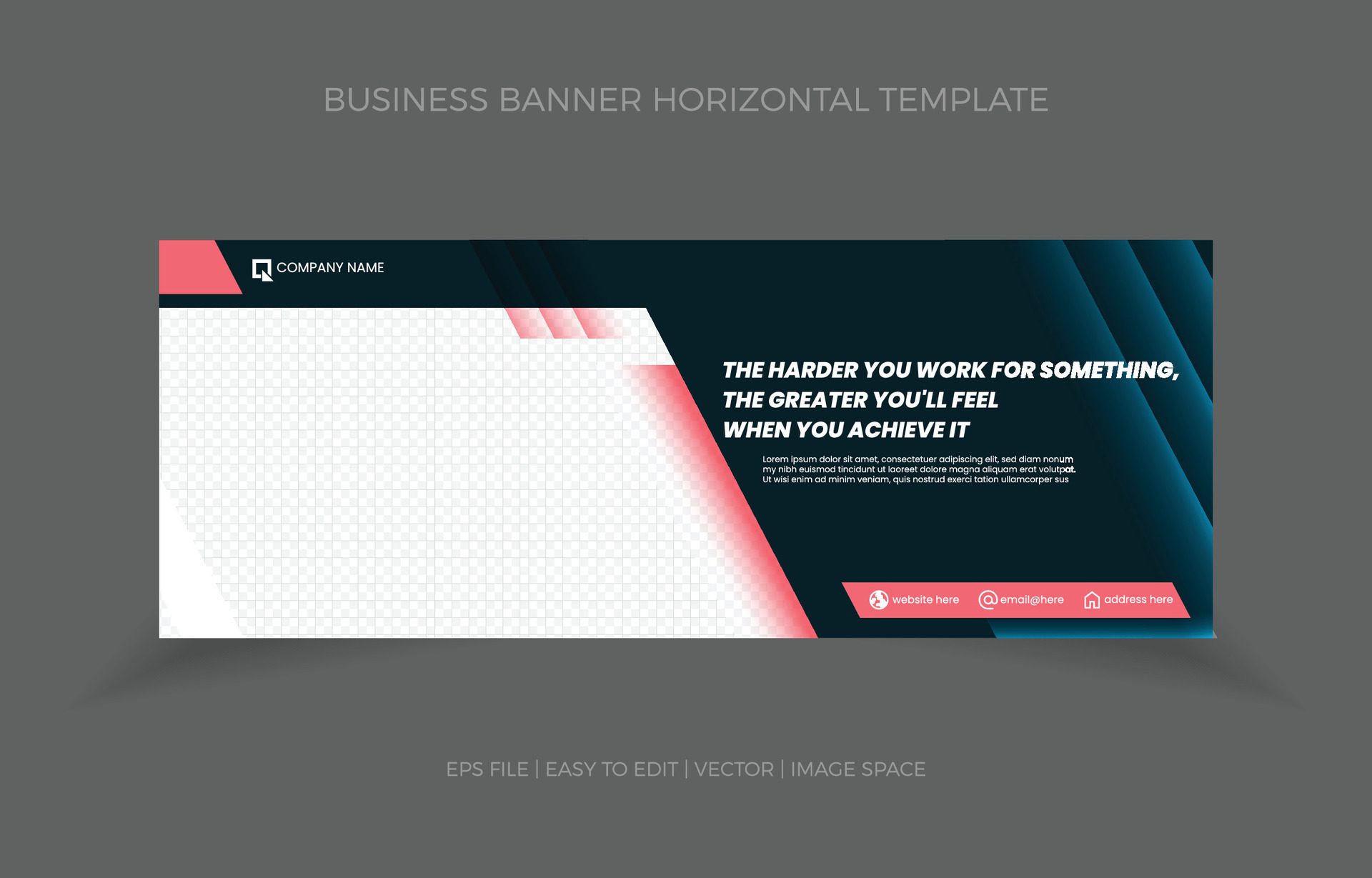 Business Horizontal Banner Template Design with Image Space Template Free Vector