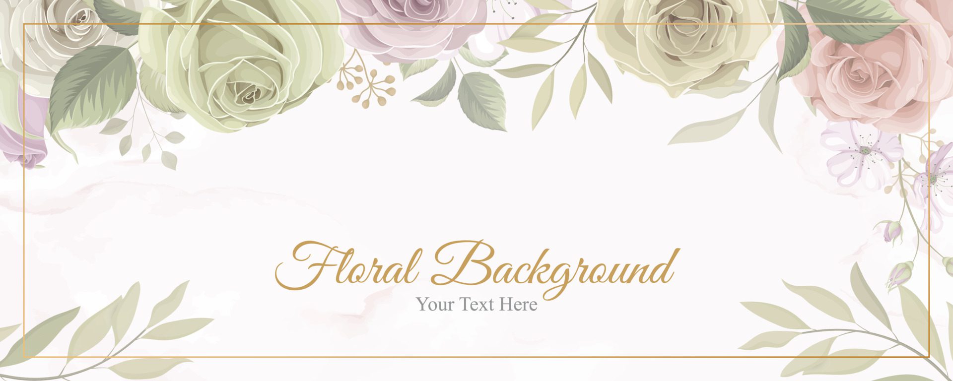 Beautiful flower banner with soft color Free Vector