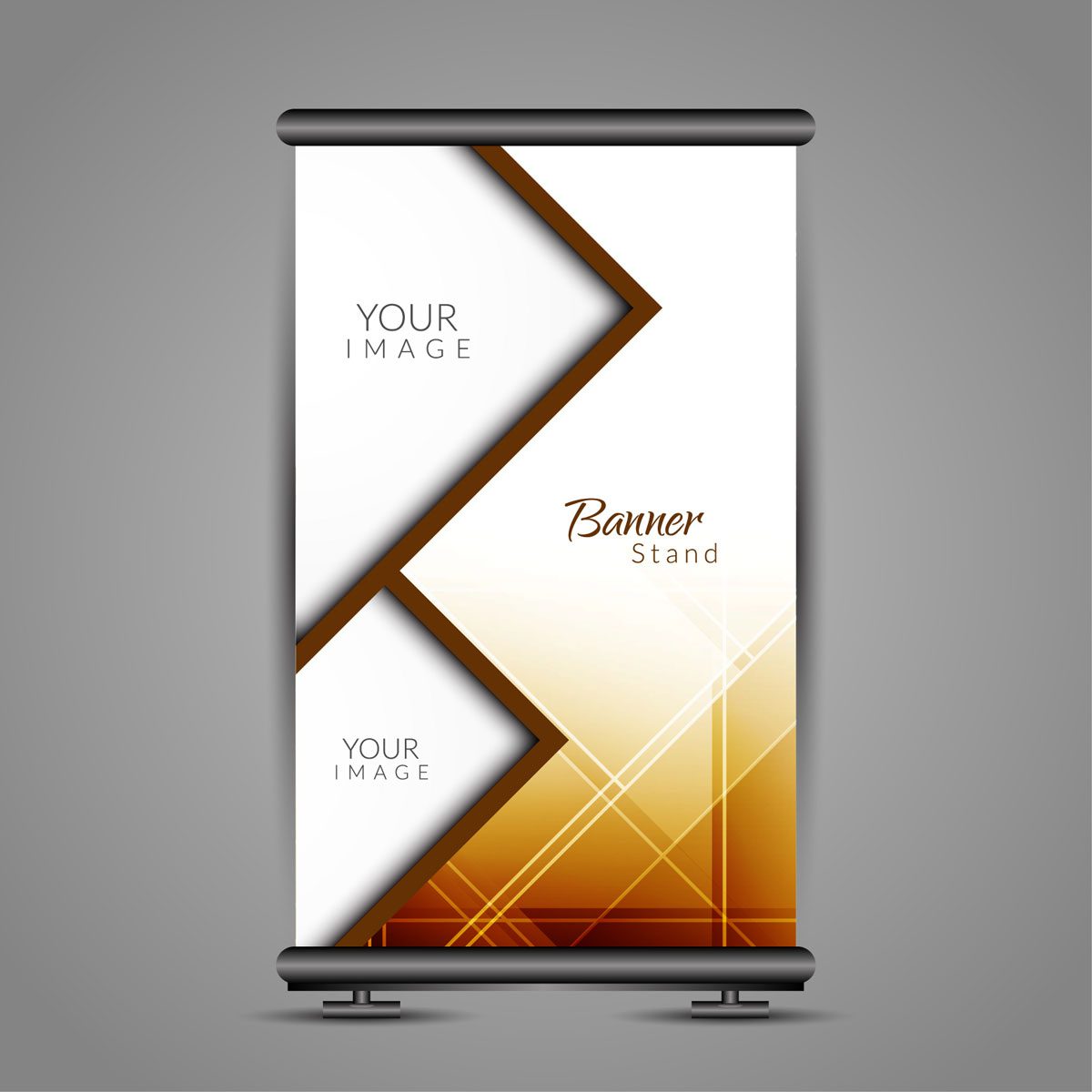 Modern roll up banner stand design Free Vector