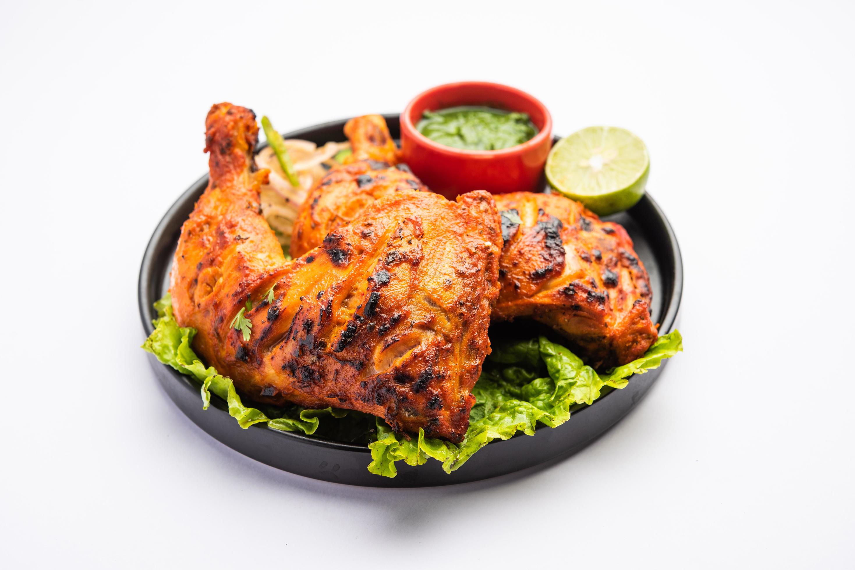 Tandoori Chicken is an Indian non vegetarian spicy food Stock Free