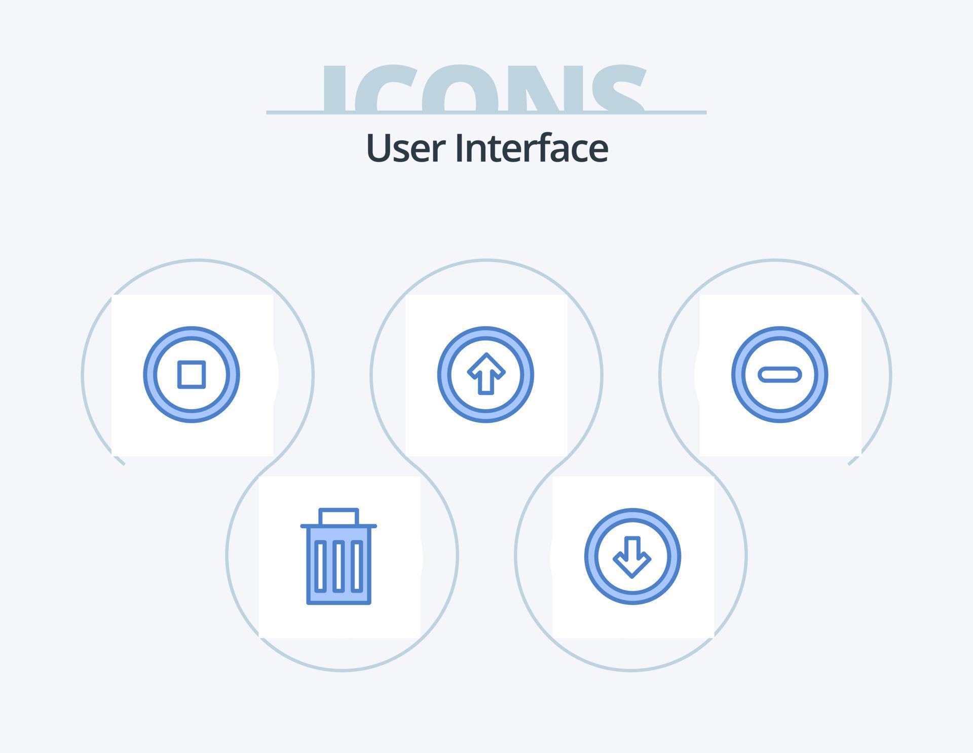 User Interface Blue Icon Pack 5 Icon Design. interface. user interface. down. user. arrow Stock Free