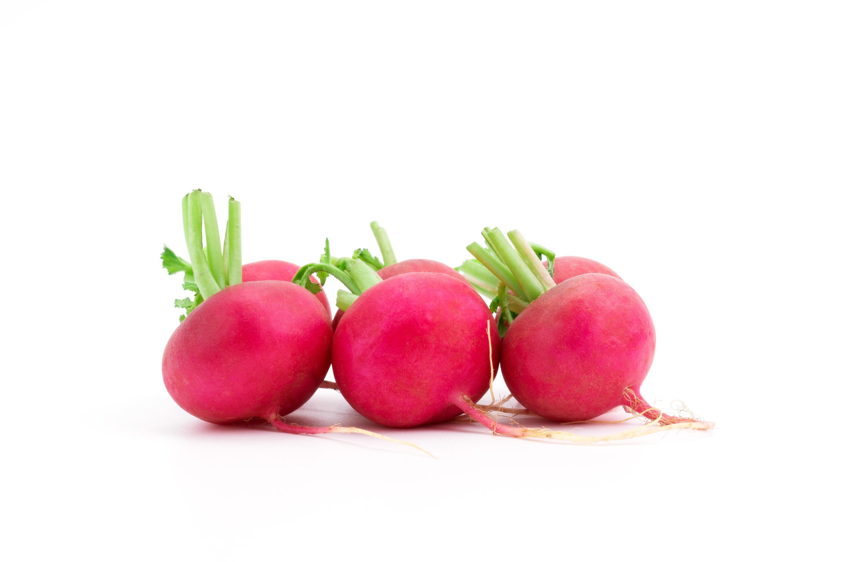 Red or purple radish, organic salad mix healthy natural food isolated on white background Stock Free