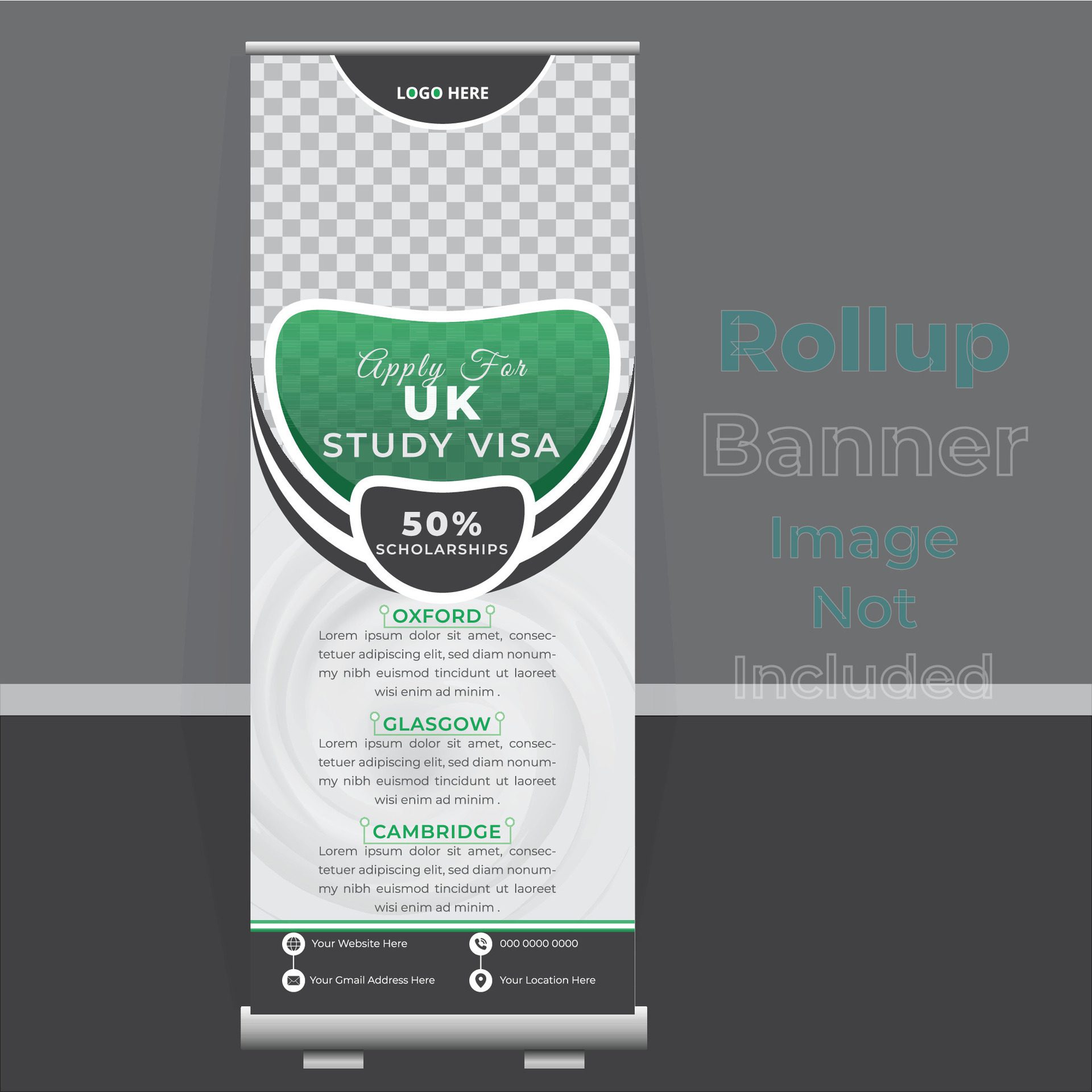 Business roll up design. Standee Design. Banner Template. Presentation. x-stand, x-banner, Grow your business. Free Vector