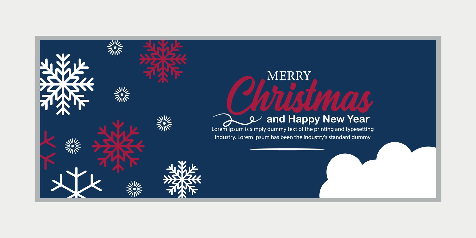 merry christmas banner set and happy new year banner, social media cover and web banner,Merry Christmas design for greeting card, Free Vector