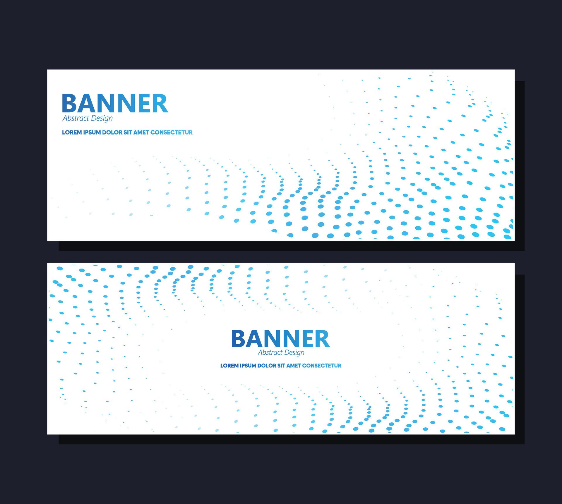 Blue abstract dot banner design Free Vector