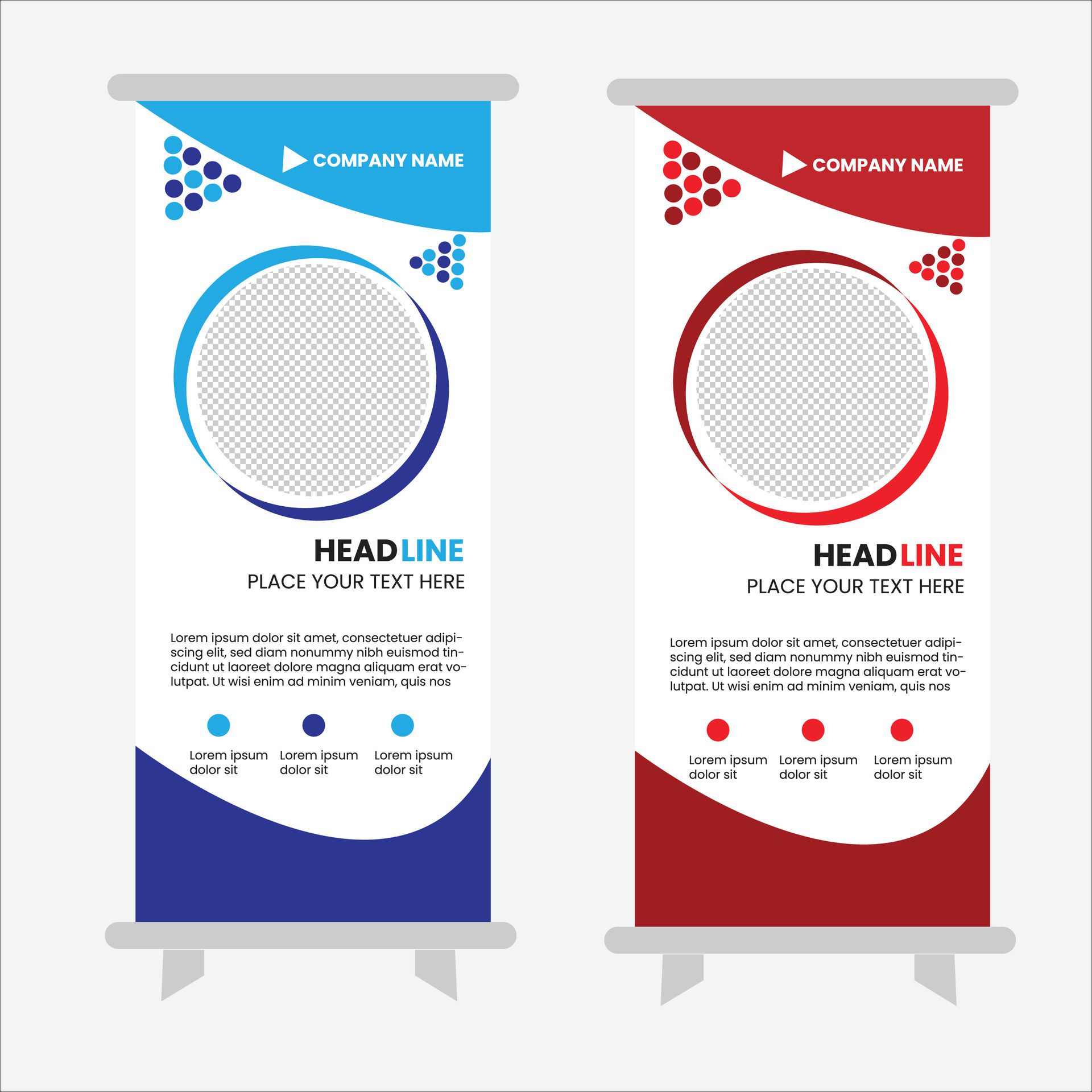 roll up banner design Free Vector